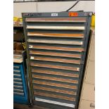 Vidmar 14-Drawer Cabinet w/ Content; Step Drills, Drills, Gage Blocks, Parallels, Milling Heads