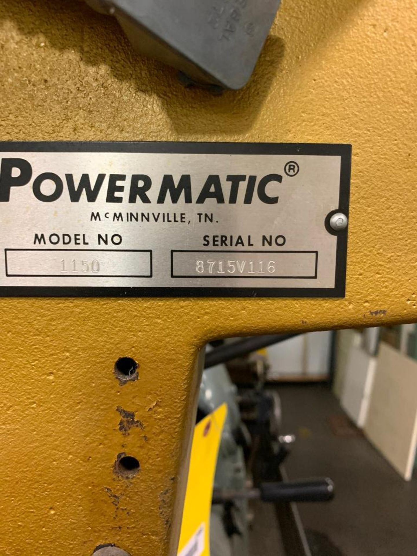 Powermatic Pedestal Drill Press, Model 1150, S/N 8715V116 - Image 3 of 3