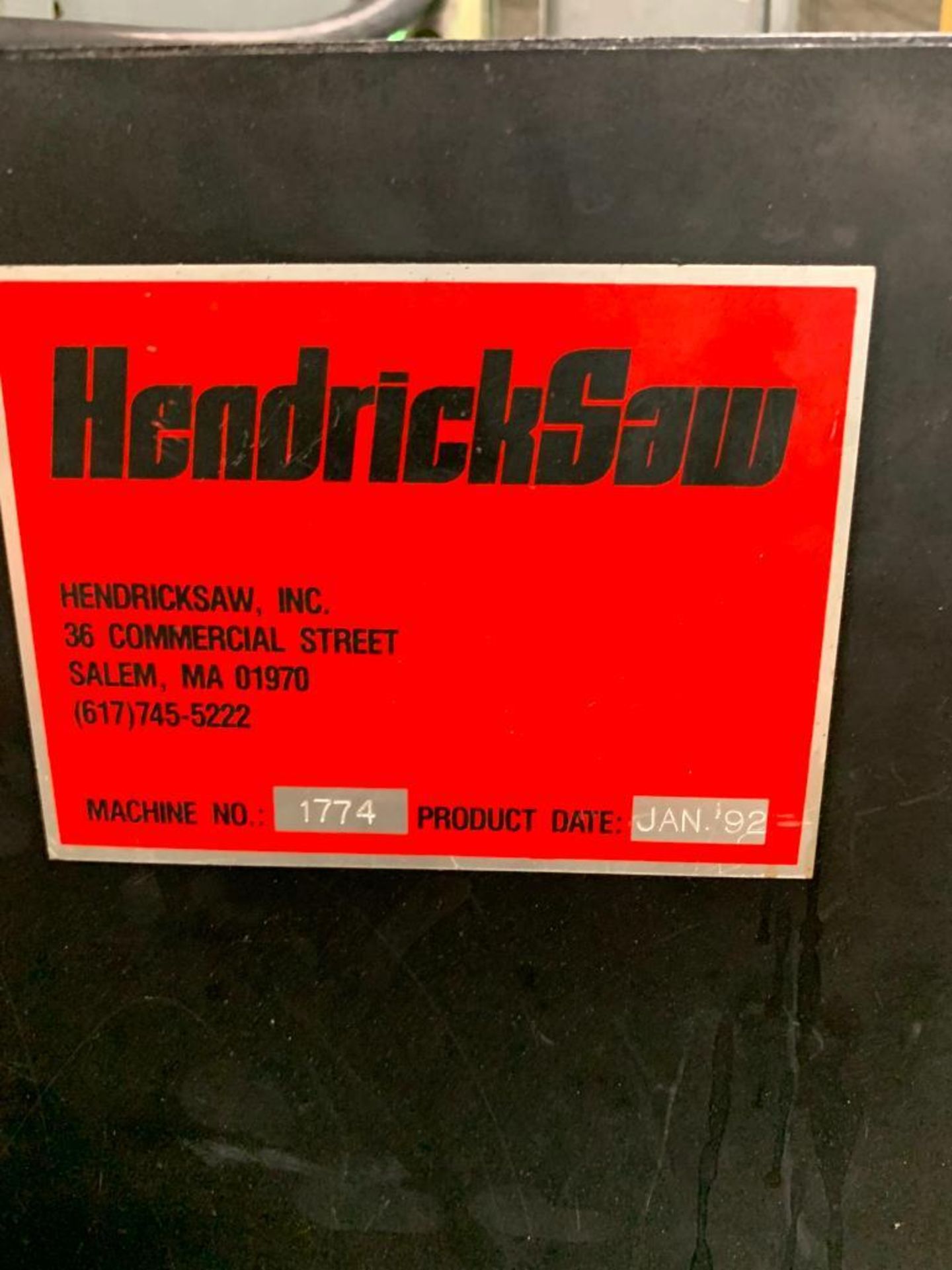 1992 Hendricksaw Horizontal Panel Saw, 63" Width Capacity, 126-1/2" X 46" Table, Proscale LCD Readou - Image 8 of 8