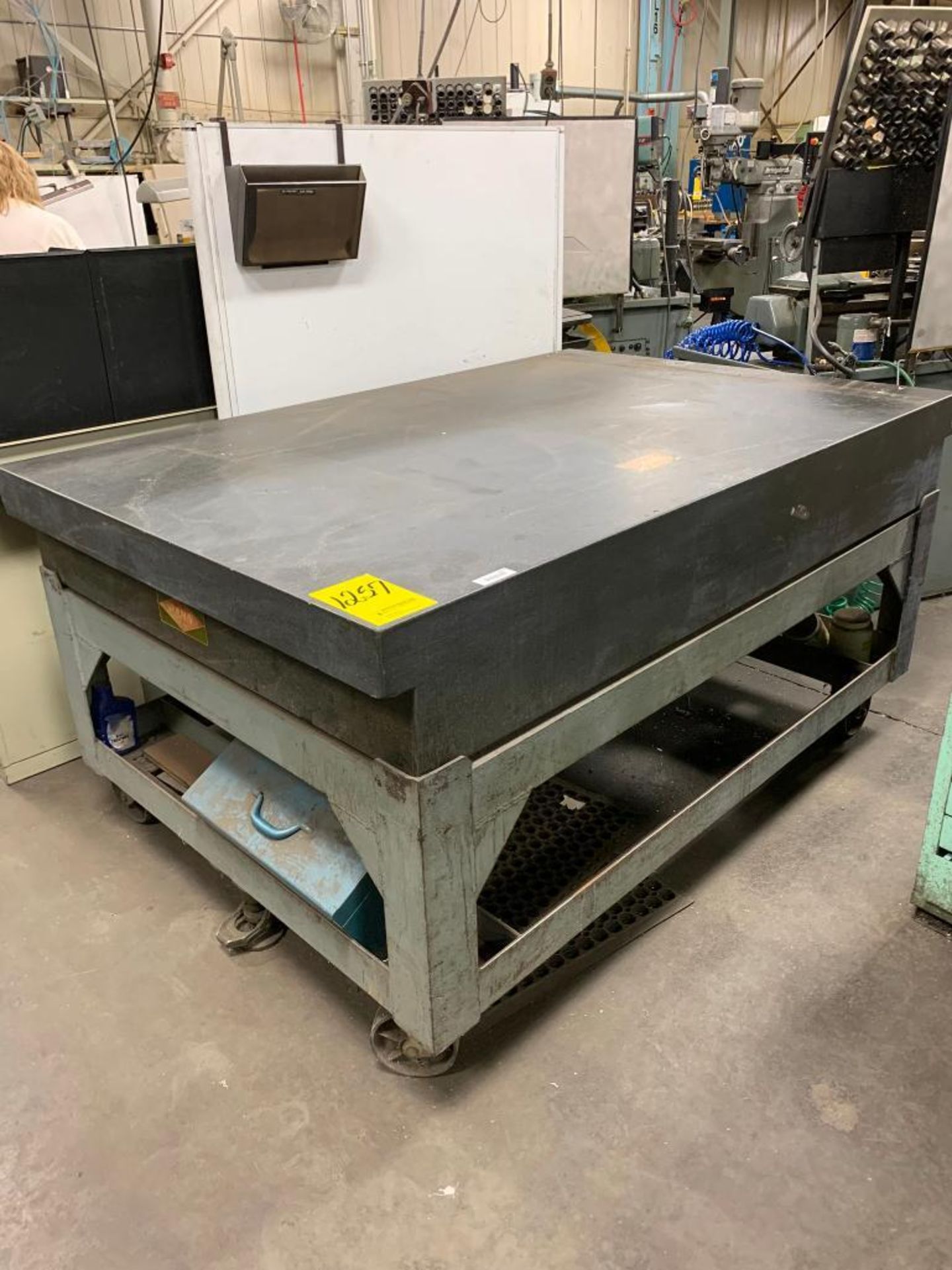 Rahn Granite Surface Plate Table on Casters, 72" X 48" X 10"