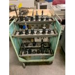 (26x) 40-Taper Tool Holders, Tooling in Equipto Organizing Cart