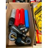 Box of Drills, Collets, Collet Caps, Reamers