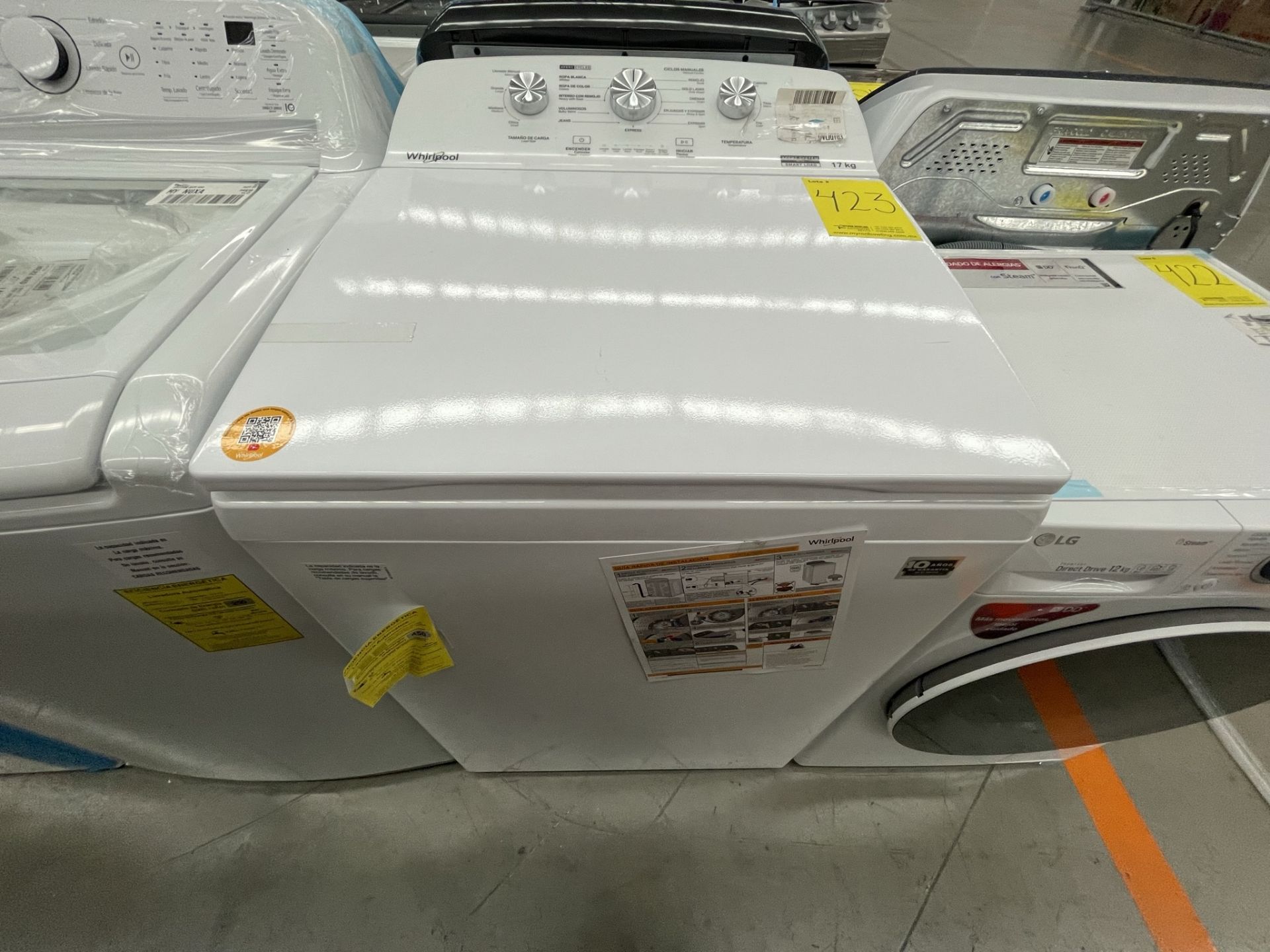 (EQUIPO NUEVO) 1 Lavadora De 17 KG, Marca Whirlpool, Modelo 8MWTW1713MJQ1, Serie HLB410B4107579, Co - Image 3 of 8