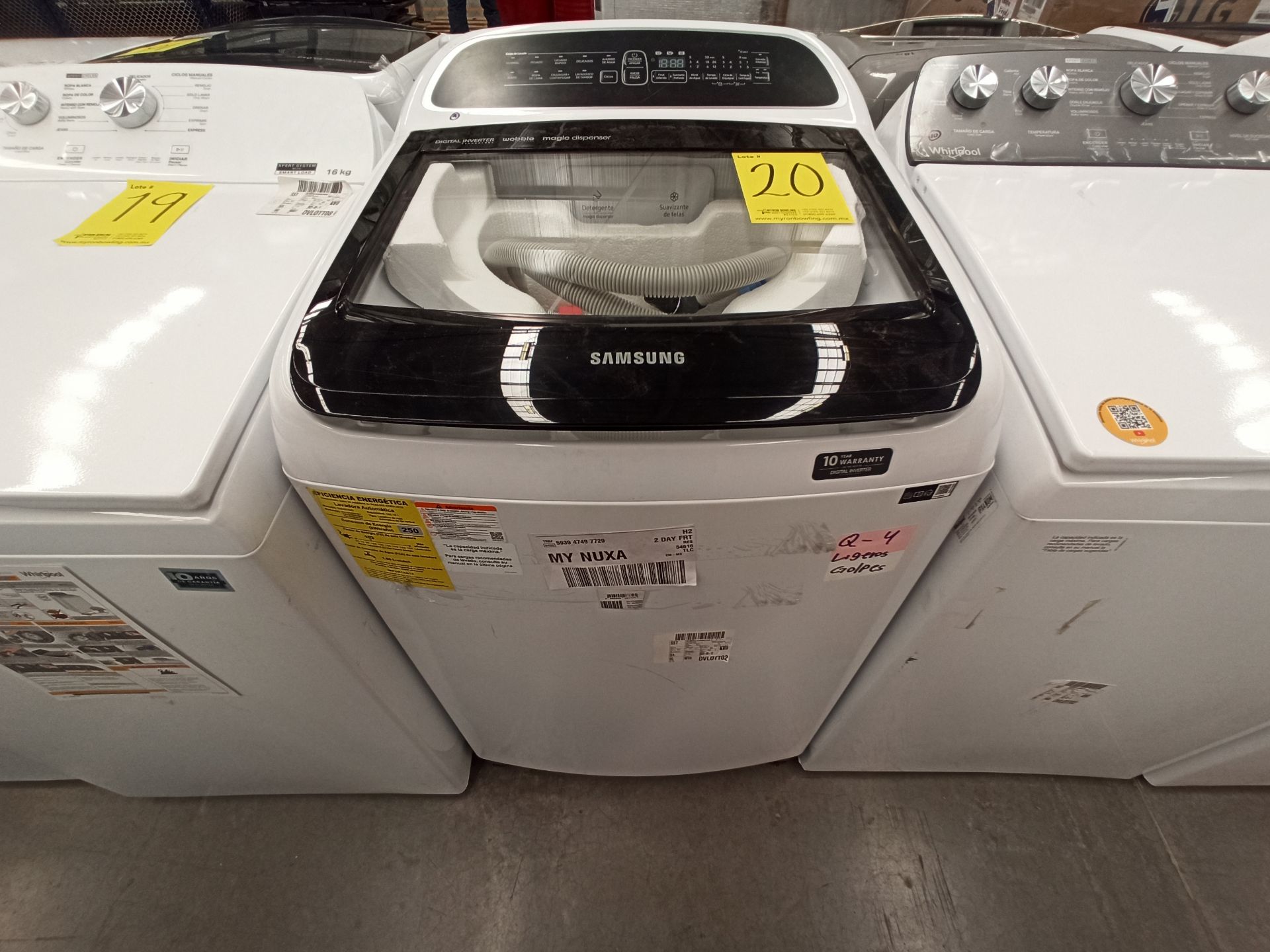 Lote de 2 Lavadoras contiene: 1 Lavadora de 19 KG Marca SAMSUNG, Modelo WA19T6260BV, Serie N/D, Col - Image 11 of 18