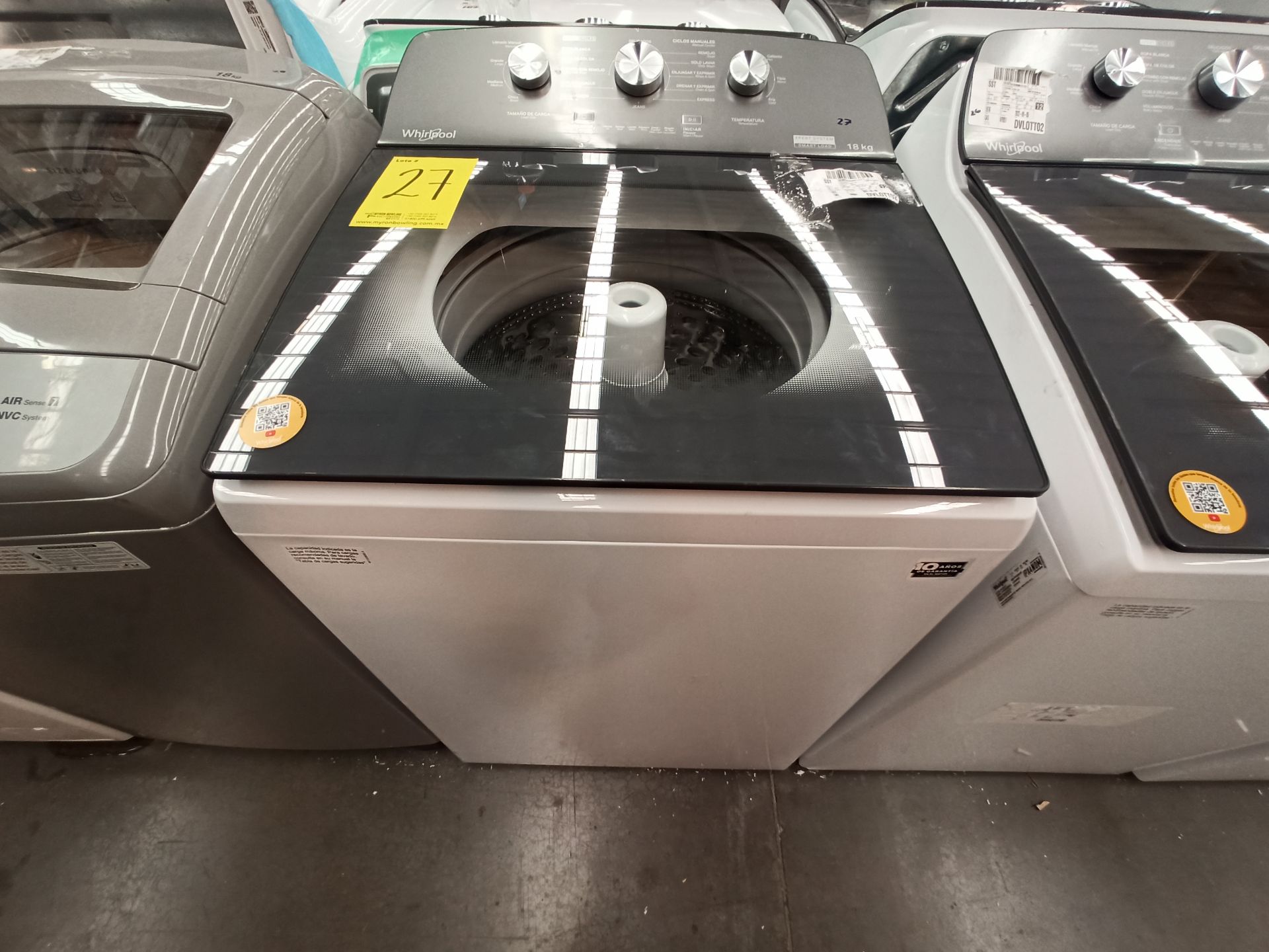 Lote de 2 Lavadoras contiene: 1 Lavadora de 18 KG Marca WHIRLPOOL, Modelo 8MWT81823WJM0, Serie HLB3 - Image 4 of 9