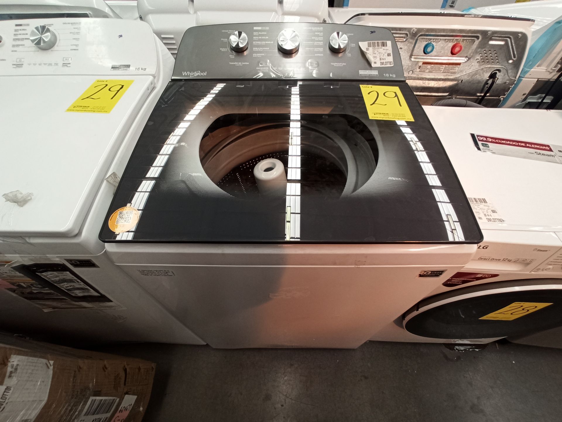 Lote de 2 Lavadoras contiene: 1 Lavadora de 18 KG Marca WHIRLPOOL, Modelo 8MWT81823WJM0, Serie HLB2