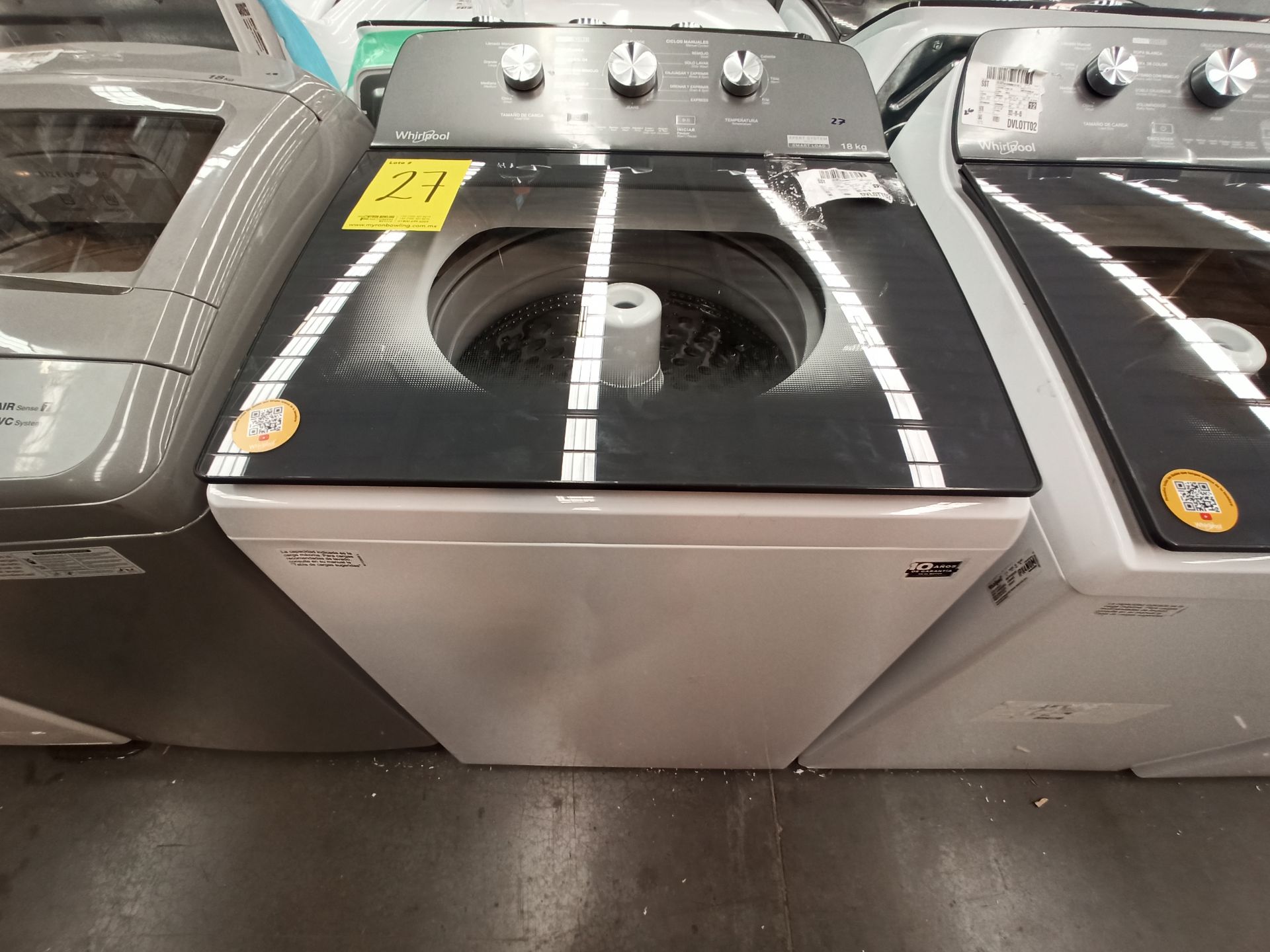 Lote de 2 Lavadoras contiene: 1 Lavadora de 18 KG Marca WHIRLPOOL, Modelo 8MWT81823WJM0, Serie HLB3 - Image 5 of 9