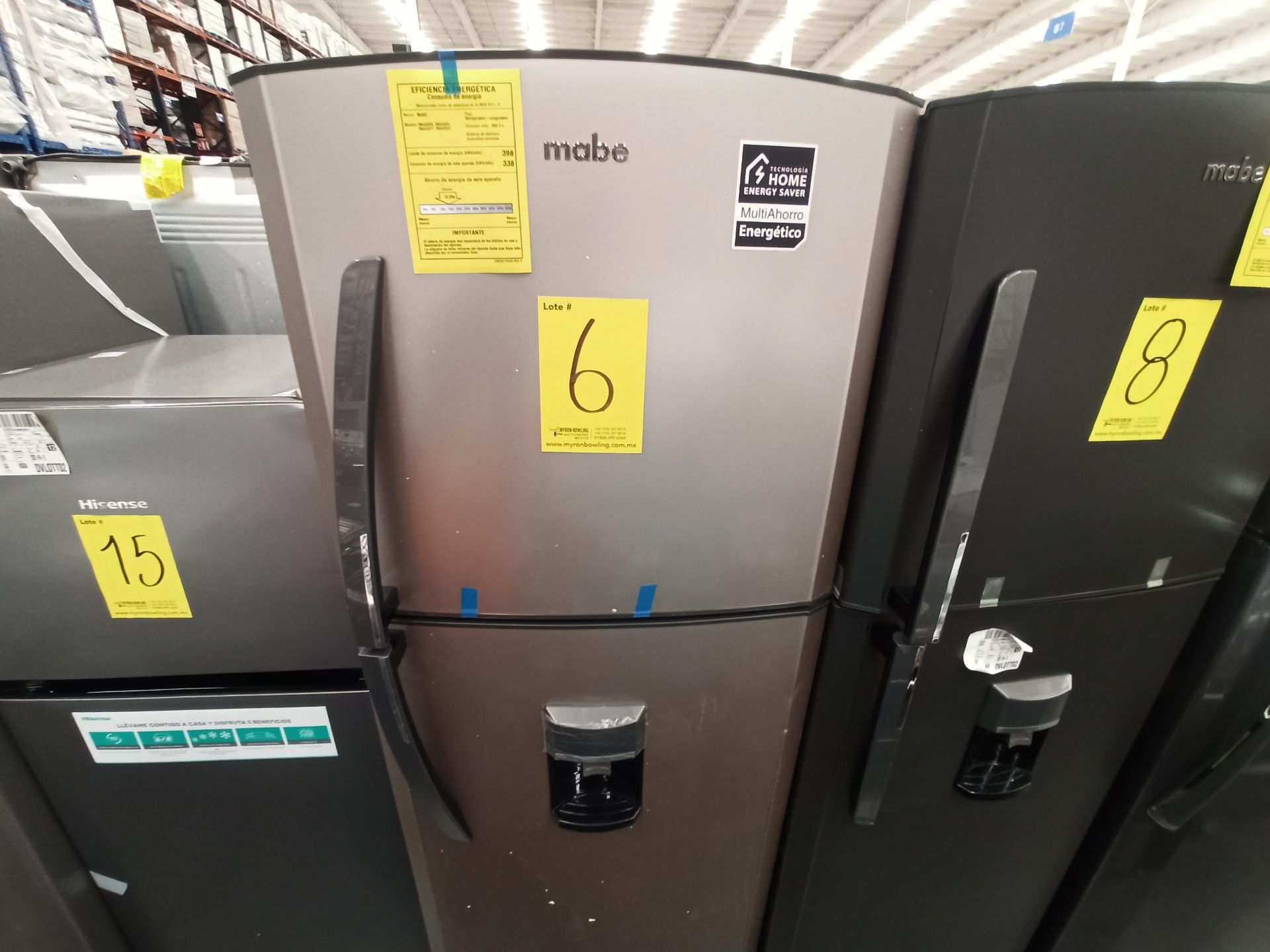 Lote de 2 refrigeradores contiene: 1 Refrigerador con dispensador de agua Marca MABE, Modelo RMA300 - Image 6 of 18