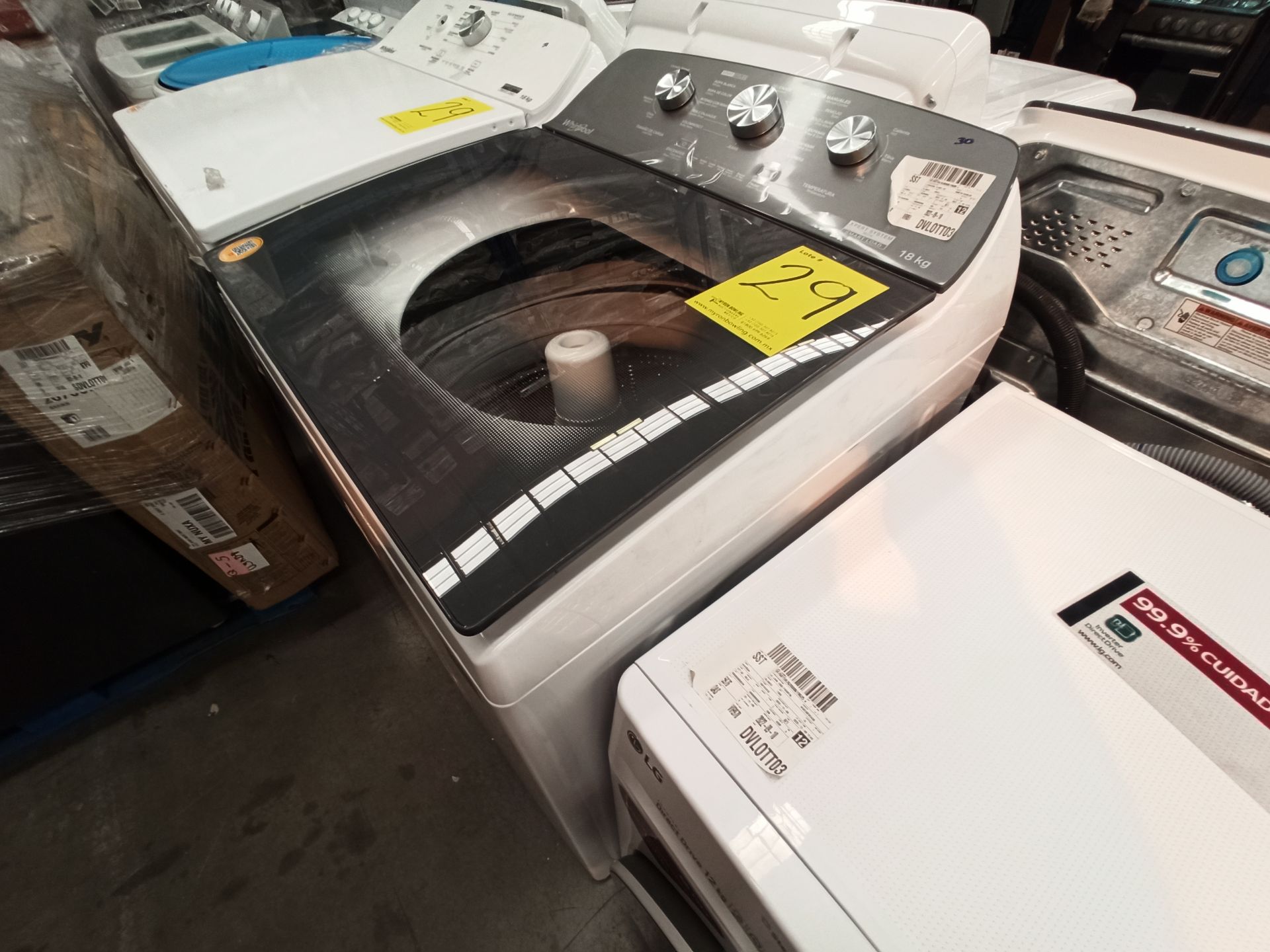 Lote de 2 Lavadoras contiene: 1 Lavadora de 18 KG Marca WHIRLPOOL, Modelo 8MWT81823WJM0, Serie HLB2 - Image 3 of 16