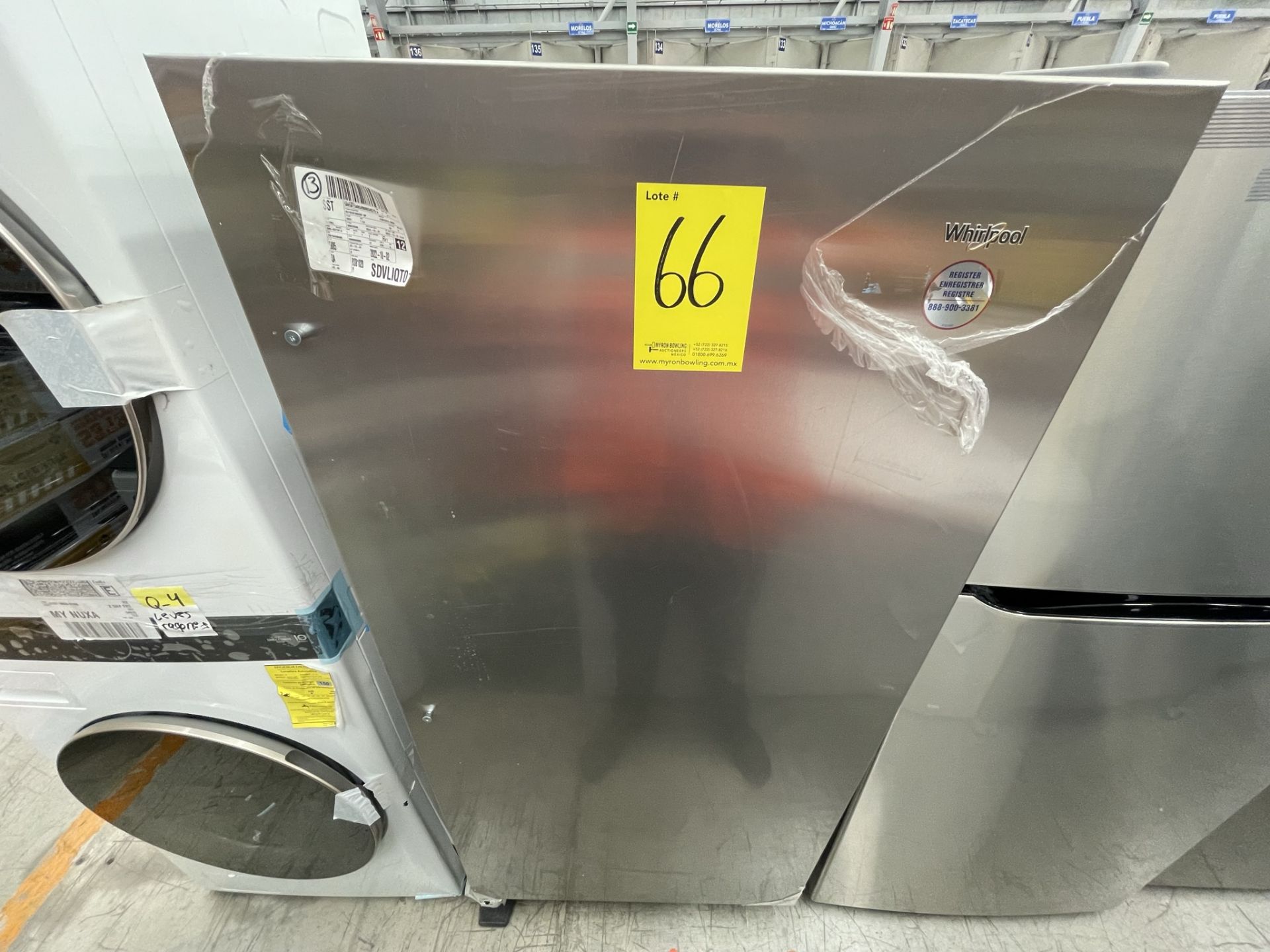 (EQUIPO NUEVO) 1 Refrigerador Marca WHIRLPOOL, Modelo WSR57R18DM, Serie 905370, Color GRIS, (Nuevo,