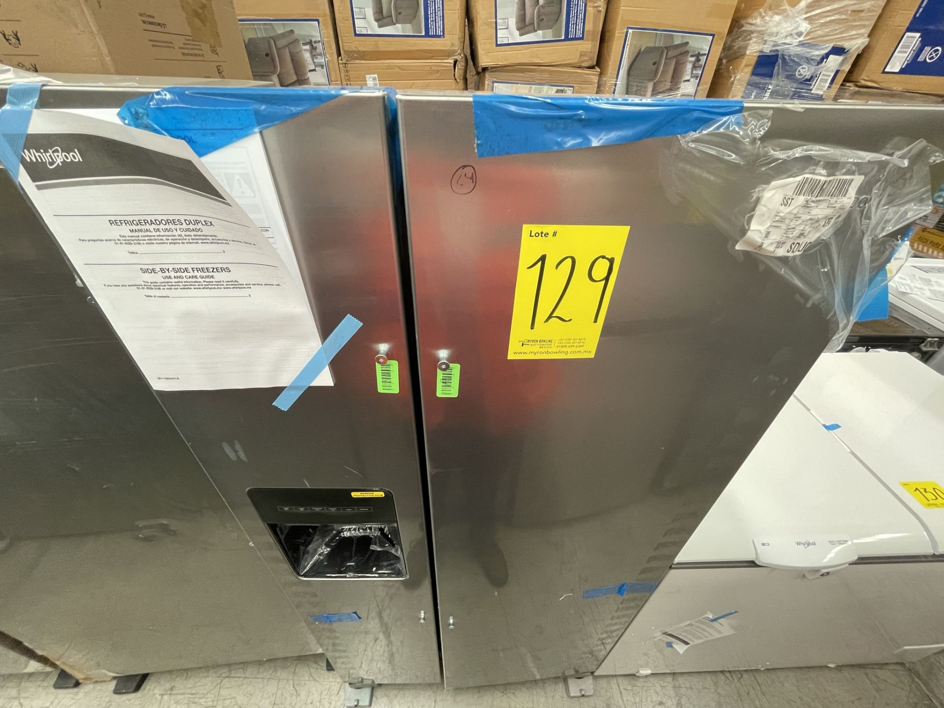 (EQUIPO NUEVO) 1 Refrigerador con dispensador de agua Marca WHIRLPOOL, Modelo WD2620S, Serie 363901