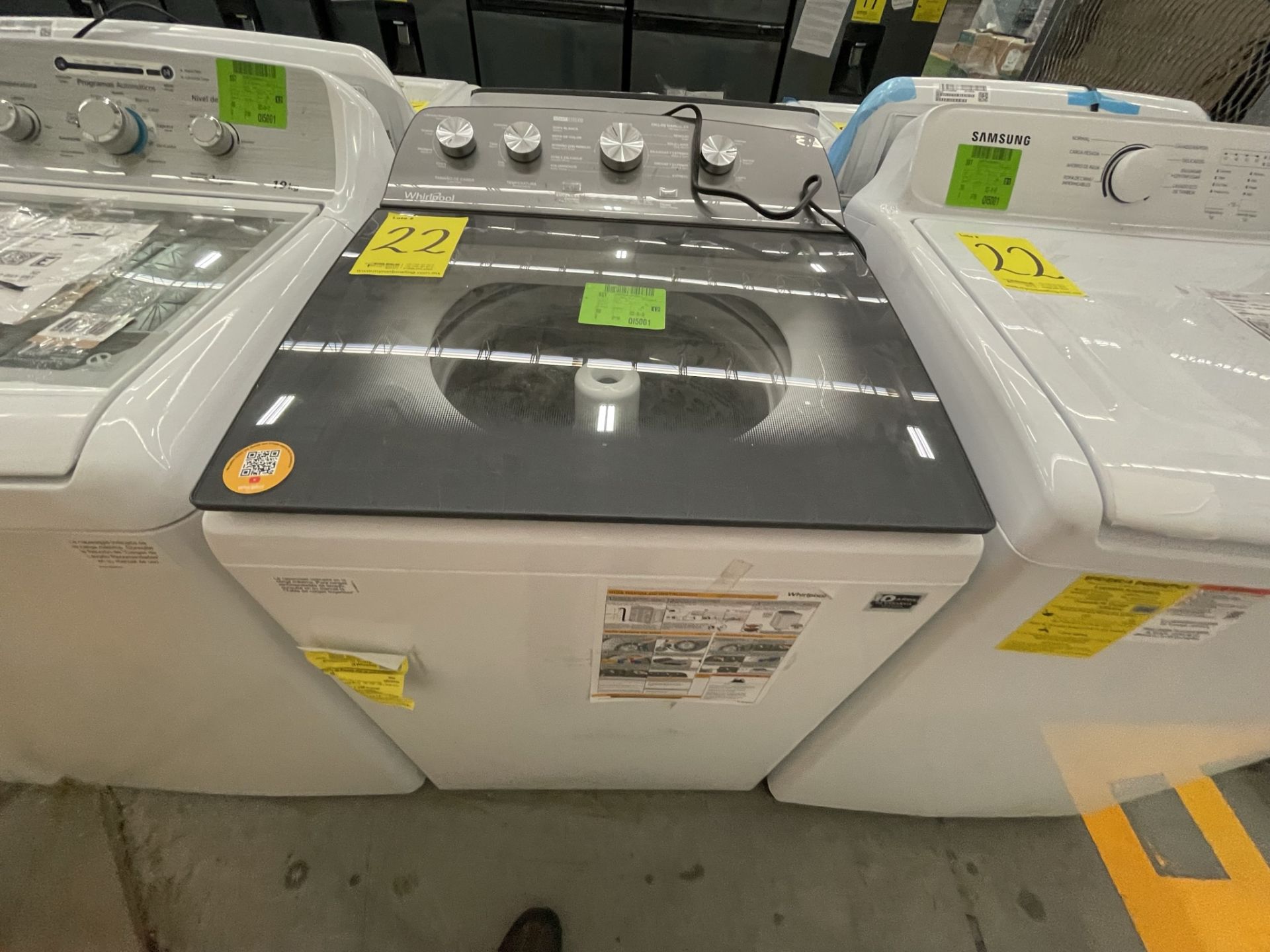 Lote de 2 Lavadoras contiene: 1 Lavadora de 22 KG Marca WHIRLPOOL, Modelo 8MWTW224WJM0, Serie HLB19