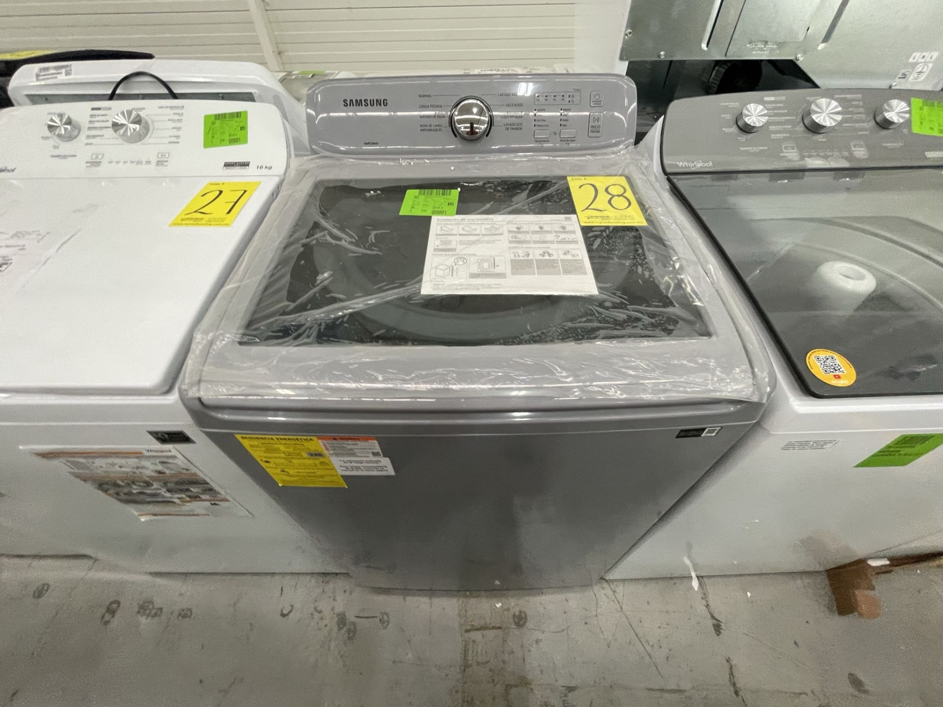 Lote de 2 Lavadoras contiene: 1 Lavadora de 20 KG Marca SAMSUNG, Modelo WA20A3351GW, Serie N/D, Col