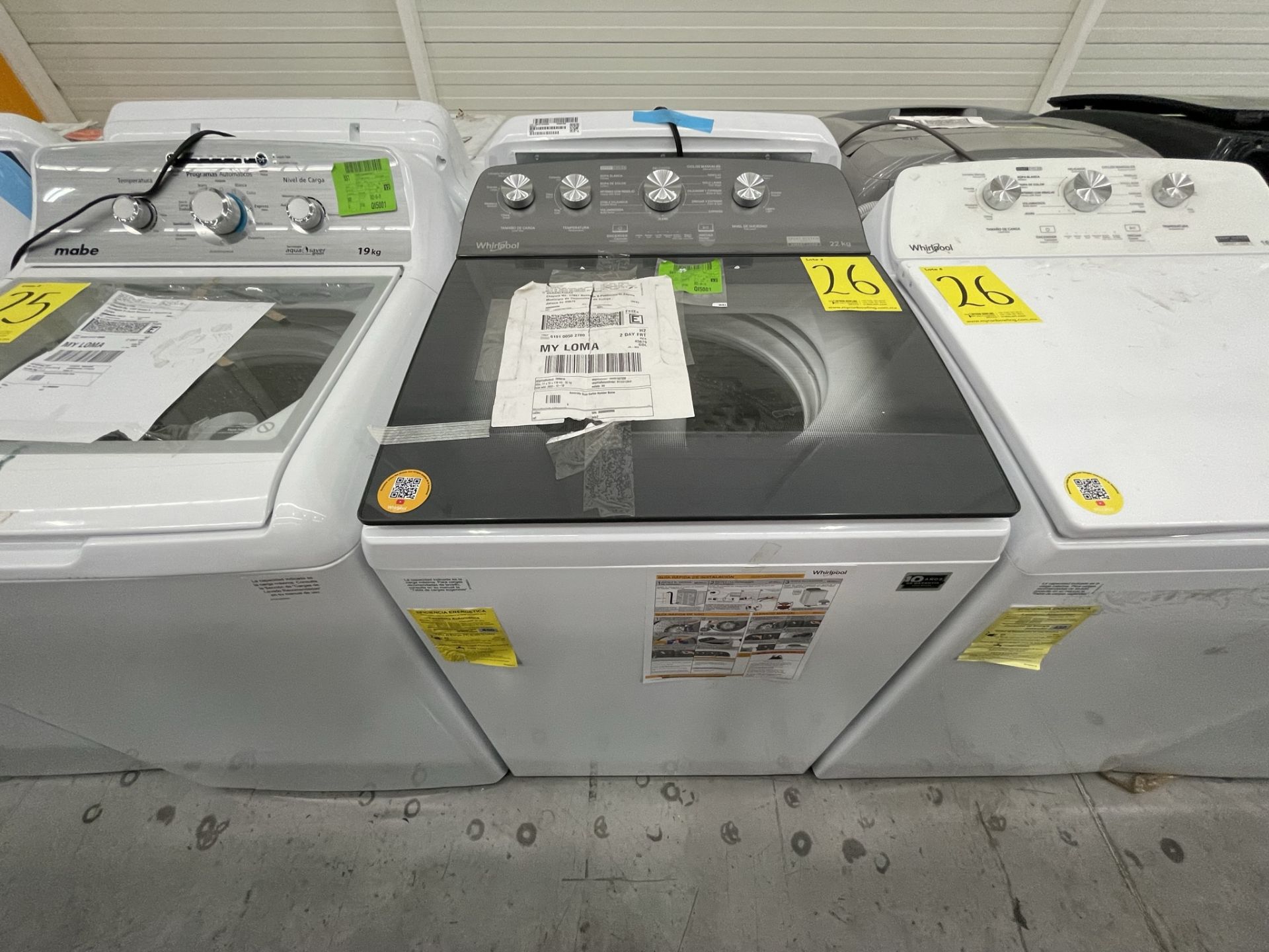 Lote de 2 Lavadoras contiene: 1 Lavadora de 22 KG Marca WHIRLPOOL, Modelo 8MWTW224WJM0, Serie HLB46