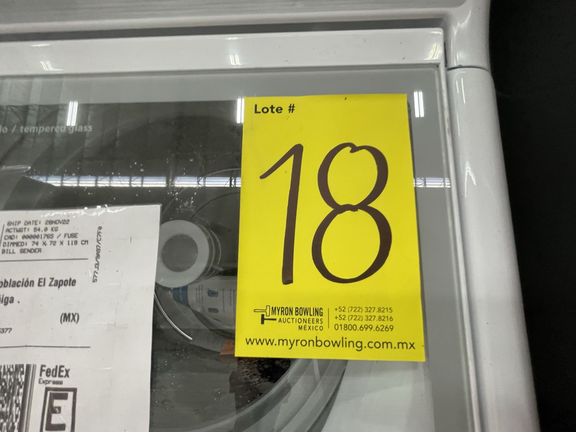 Lote de 2 Lavadoras contiene: 1 Lavadora de 19 KG Marca MABE, Modelo LMA79113VBAB03, Serie 2209S728 - Image 9 of 10