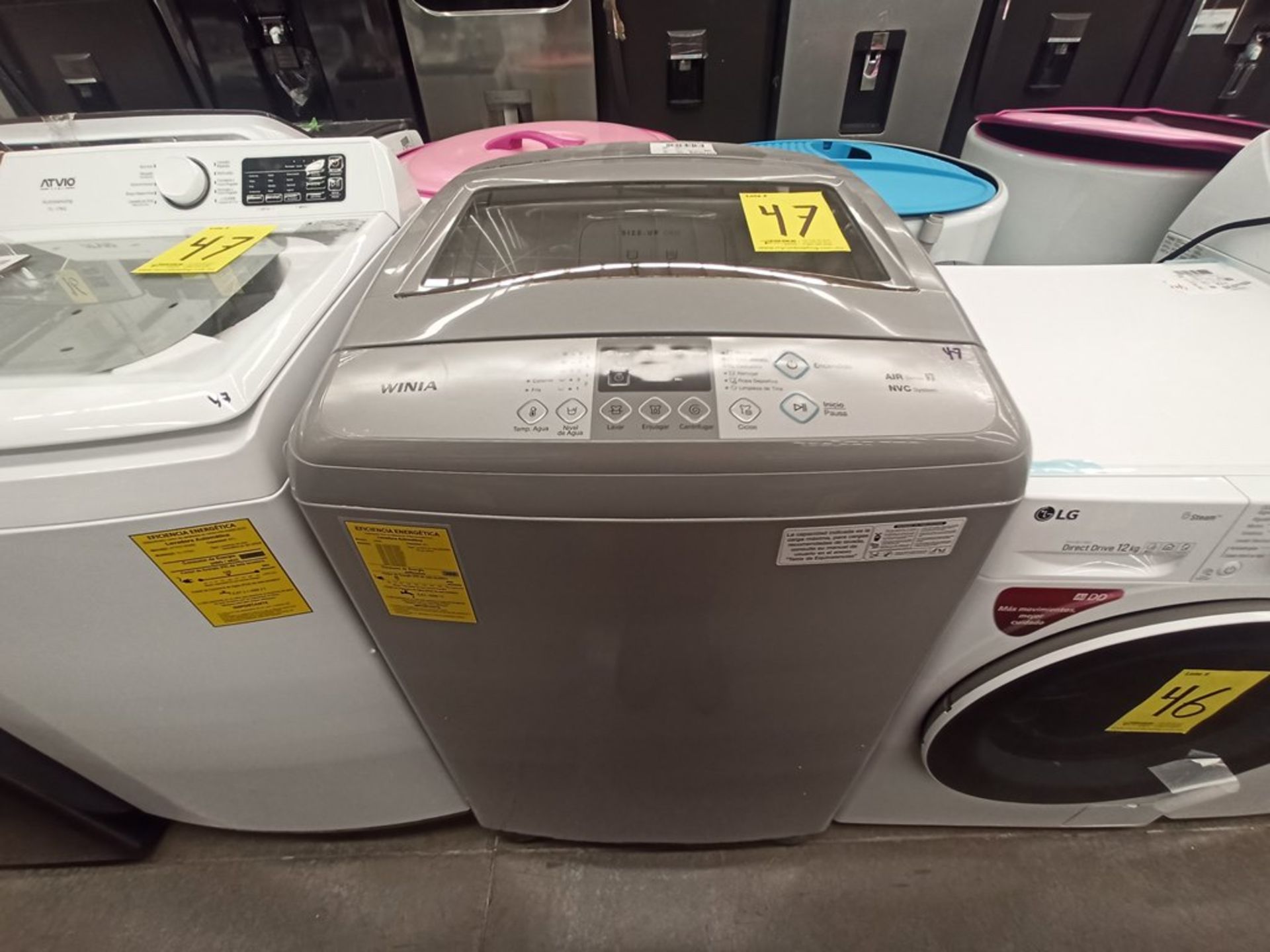 Lote de 2 Lavadoras contiene: 1 lavadora de 18 KG, Marca WINIA, Modelo DWFDG361AGG1, Serie 150174,