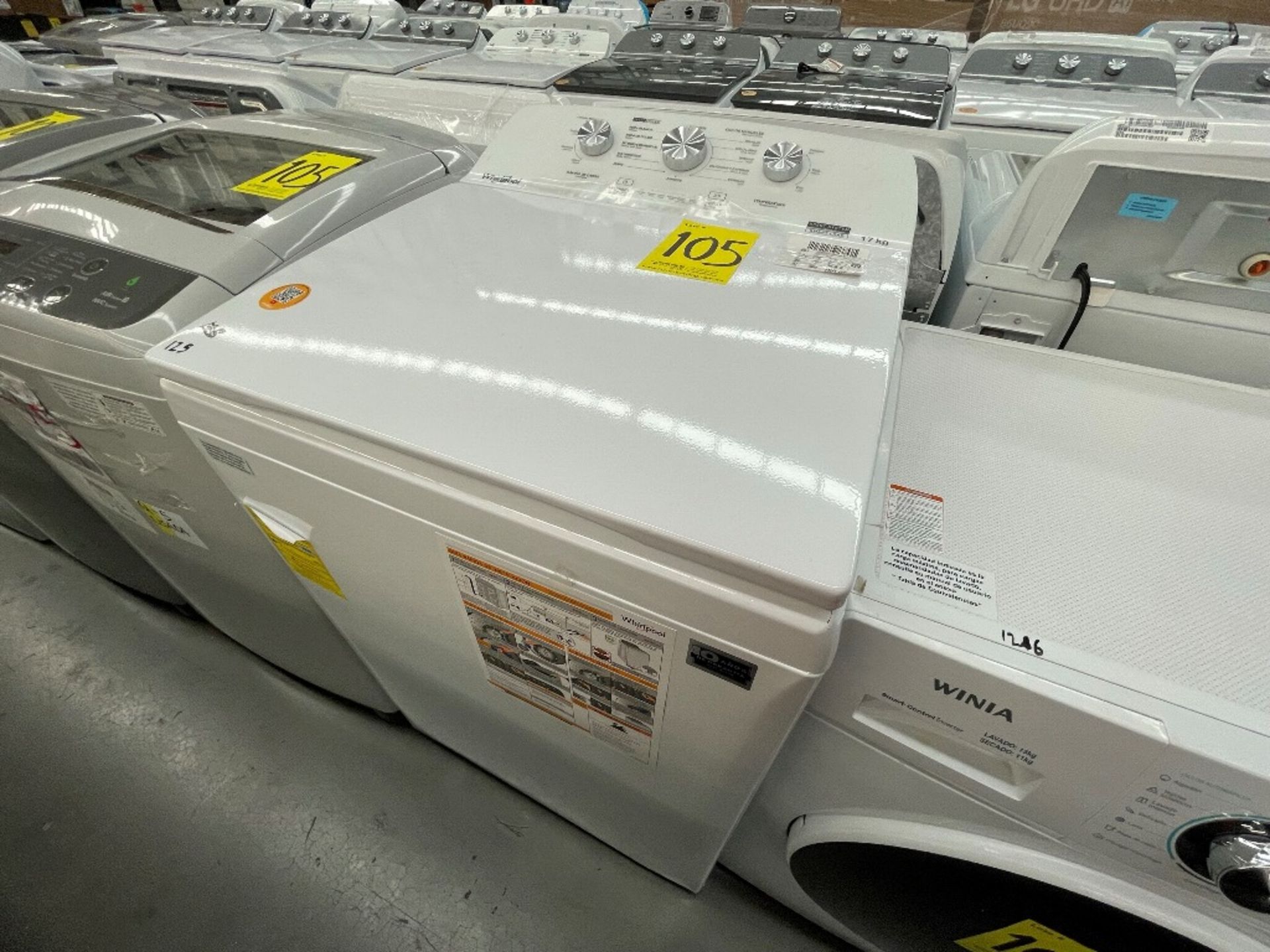 Lote de 2 Lavadoras contiene: 1 lavadora de 19 KG, Marca WINIA, Modelo WHF19F3YY2AH, Serie 801284, - Image 6 of 10