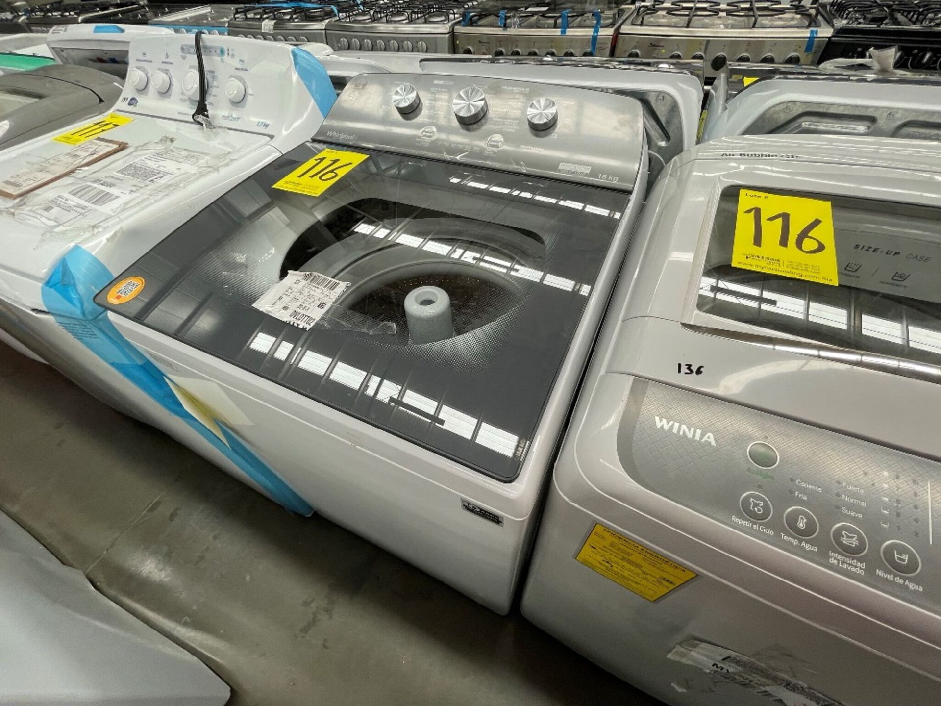 Lote de 2 Lavadoras contiene: 1 lavadora de 19 KG, Marca WINIA, Modelo WHF19F3YY2AH, Serie 802434, - Image 2 of 10