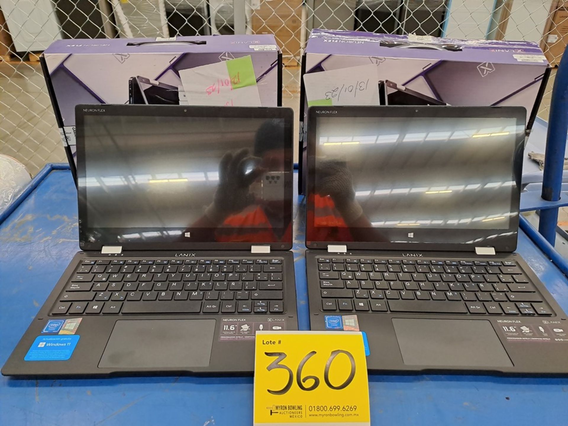 Lote de 2 laptop contiene: 1 laptop marca LANIX modelo NEURON FLEX, serie ND, color NEGRO, procesad