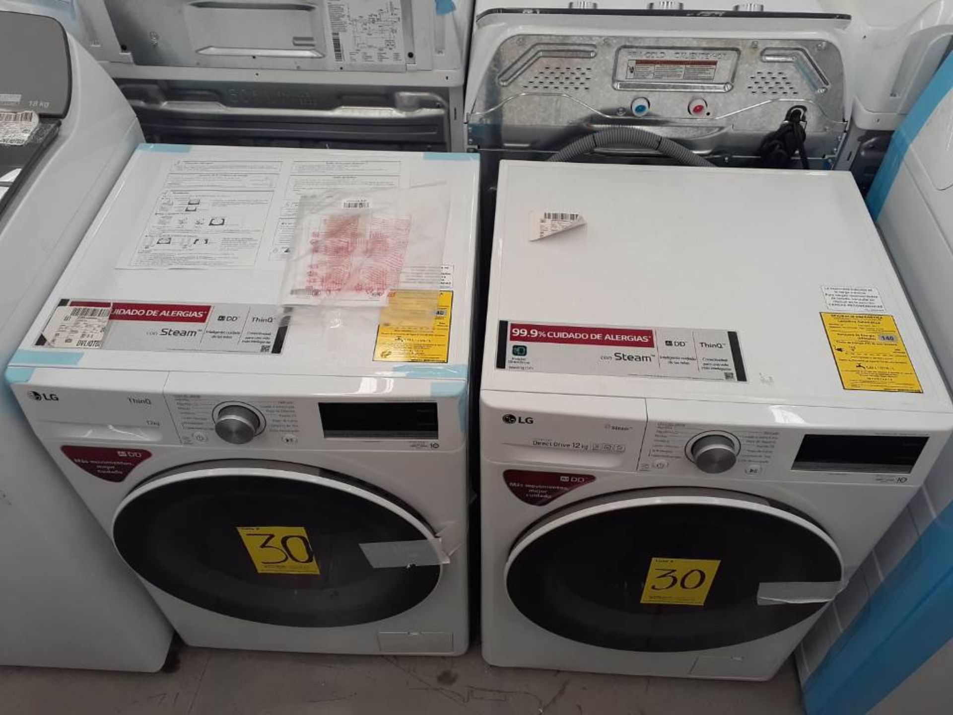 (Equipo nuevo) Lote de 2 Lavadoras contiene: 1 Lavadora de 12 KG Marca LG, Modelo WM12WVC4S6, Serie - Image 4 of 6