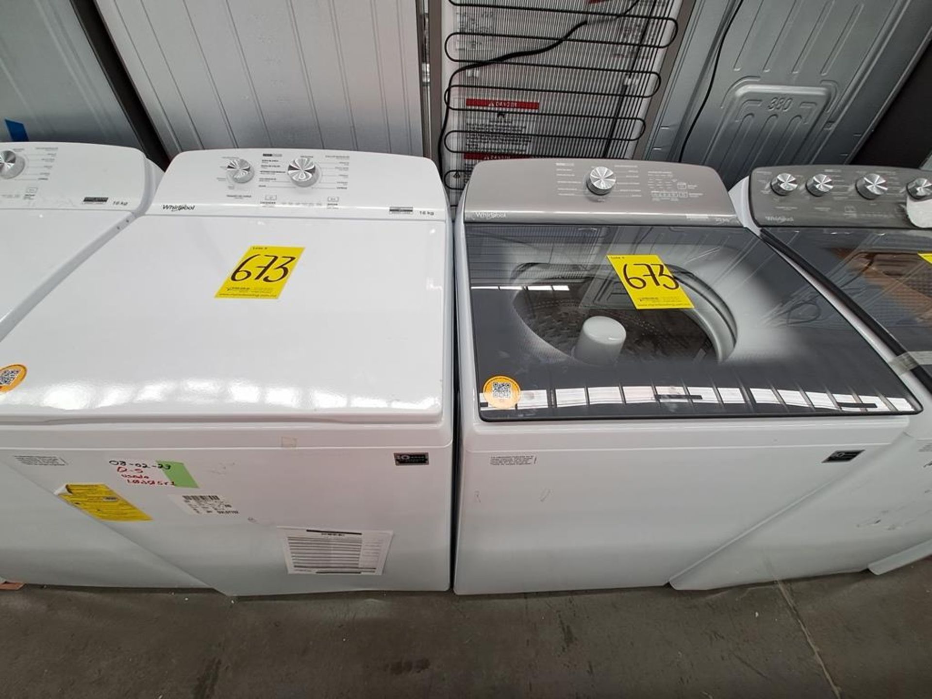 Lote de 2 lavadoras contiene: 1 Lavadora de 20 KG Marca WHIRLPOOL, Modelo 8MWTW2031WJM0, Serie HLB4