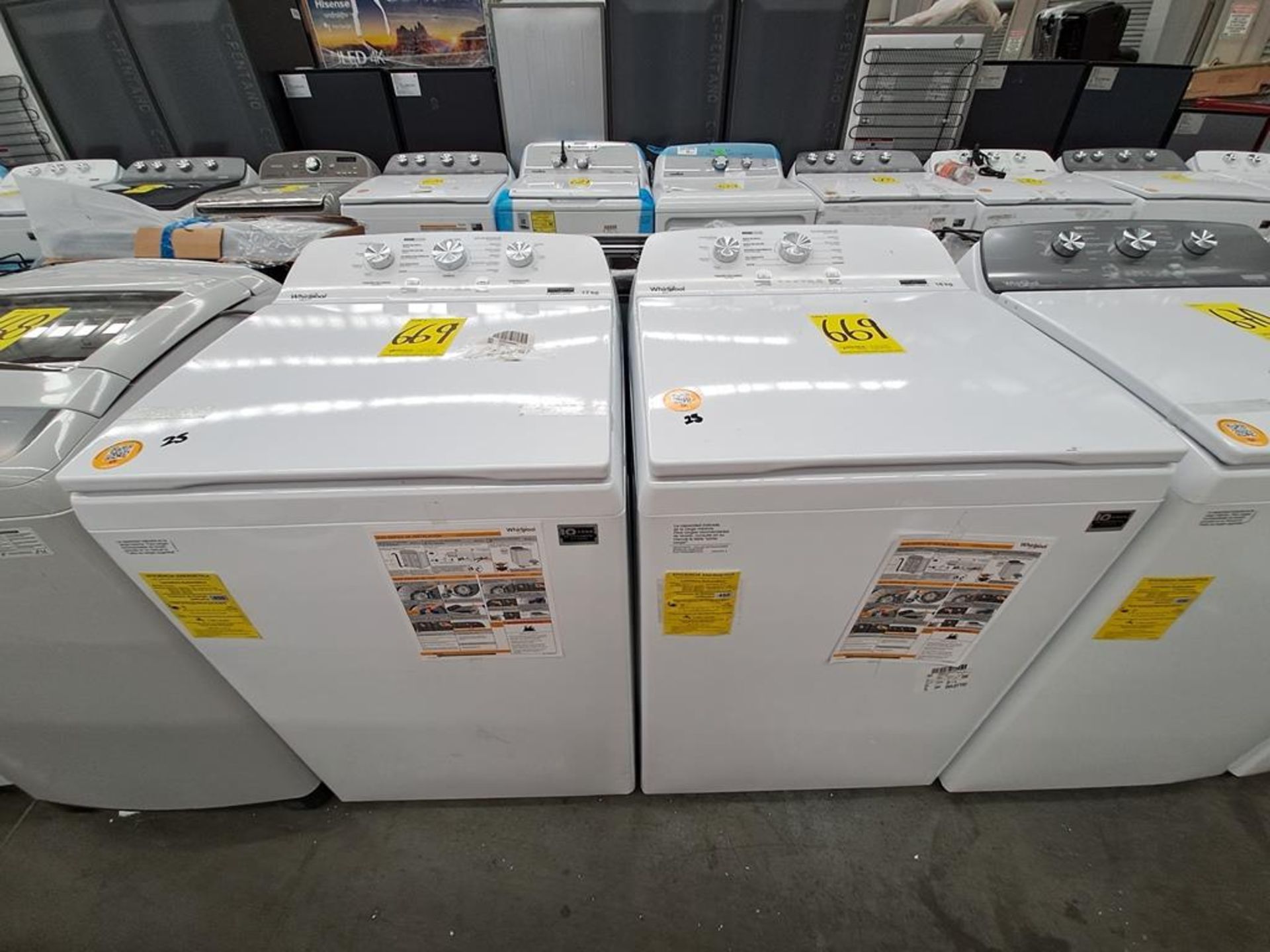 Lote de 2 lavadoras contiene: 1 Lavadora de 17 KG Marca WHIRLPOOL, Modelo 8MWTW1713WMJQ0, Serie HLB