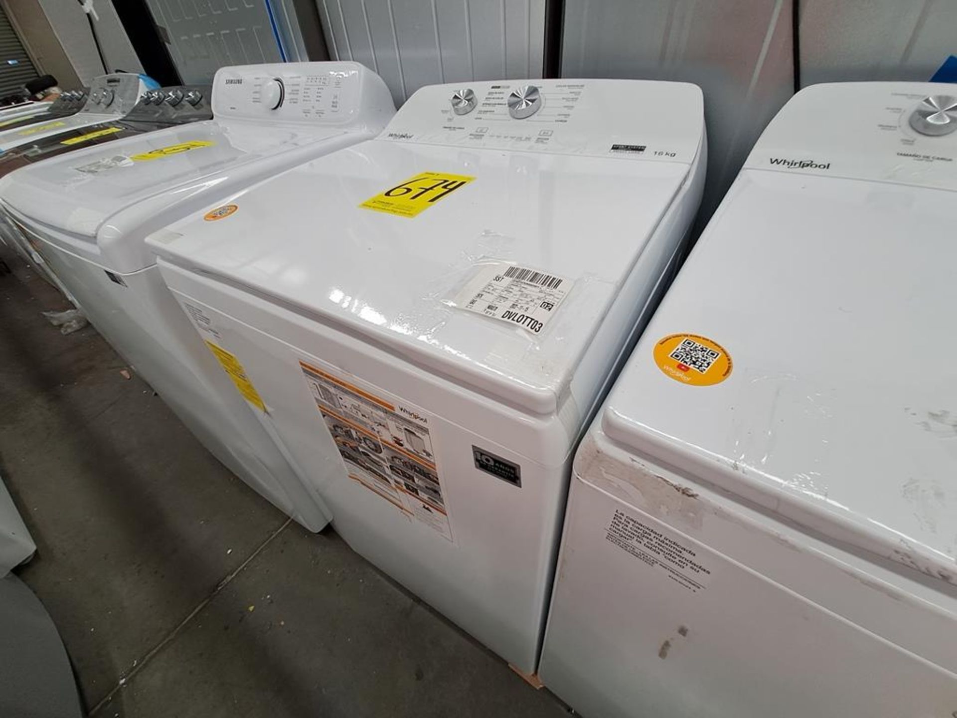 Lote de 2 lavadoras contiene: 1 Lavadora de 16 KG Marca WHIRPOOL, Modelo 8MWTW1612MJQ0, Serie HLA44 - Image 2 of 8