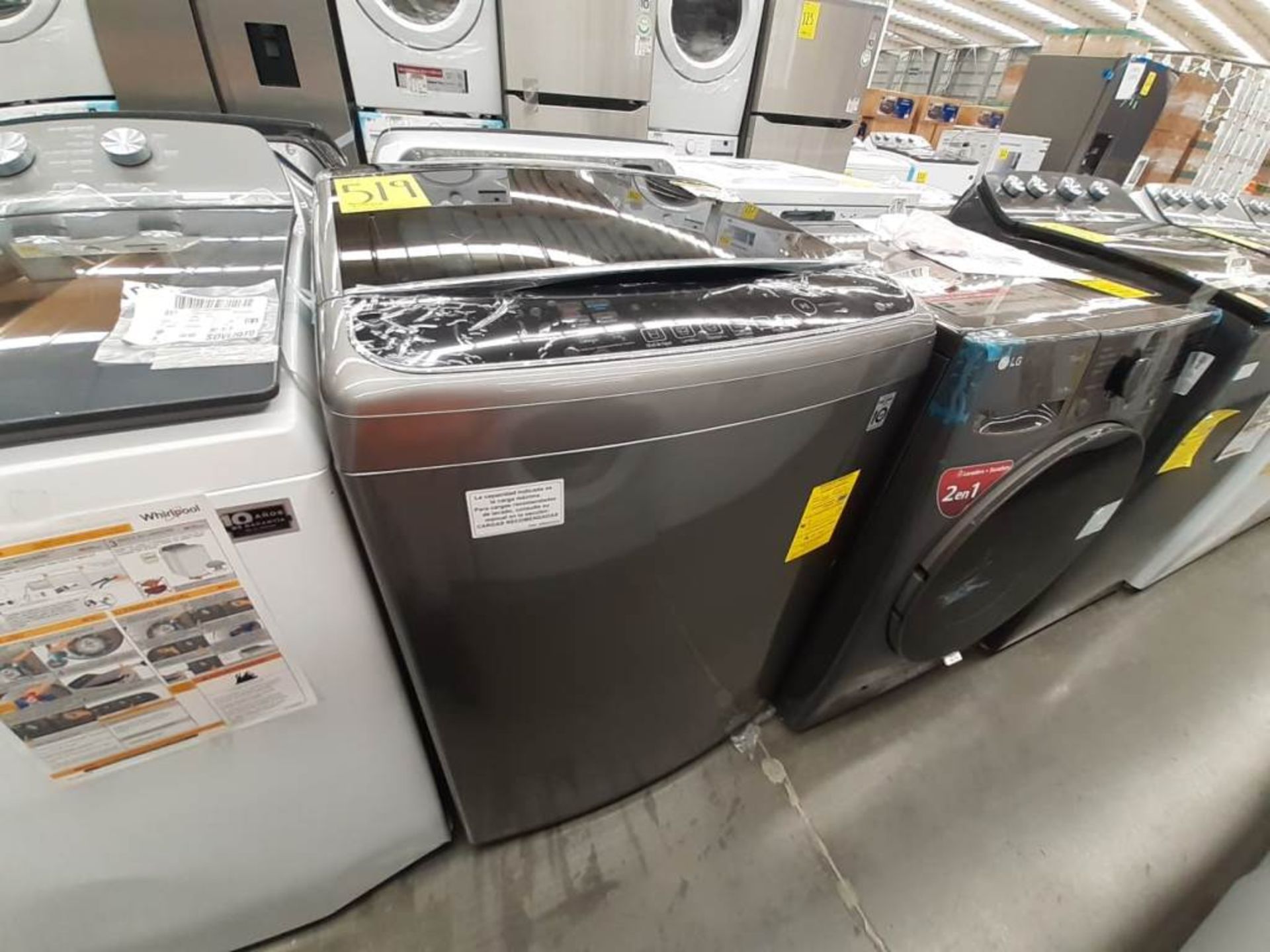 (Equipo nuevo) 1 Lavadora de 22 Kg, Marca LG, Modelo WT22VSS6H, Serie 211KWFN7G235, Color GRIS; (Nu - Image 3 of 7