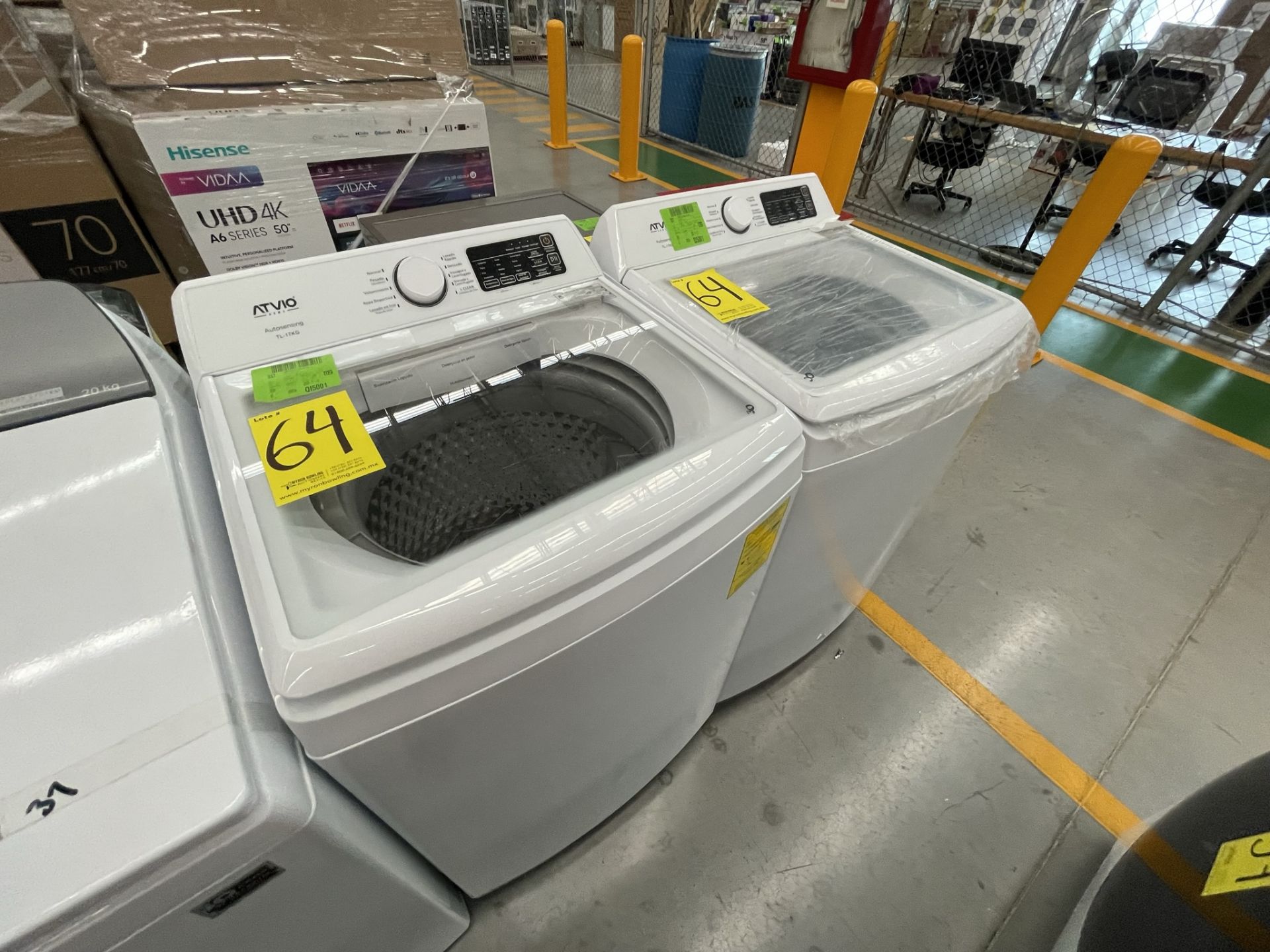 (Detalle estético) Lote de 2 lavadoras contiene: 1 Lavadora de 17 KG Marca ATVIO, ModeloTL17KG, Ser - Image 3 of 6