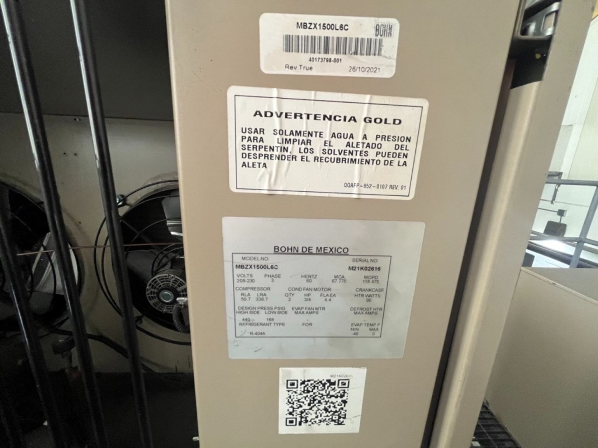 (NEW) Bohn refrigeration condensing unit, Model MBZX1500L6C, Serial No. M21K02616, 208-230V 60 Hz - Image 16 of 22