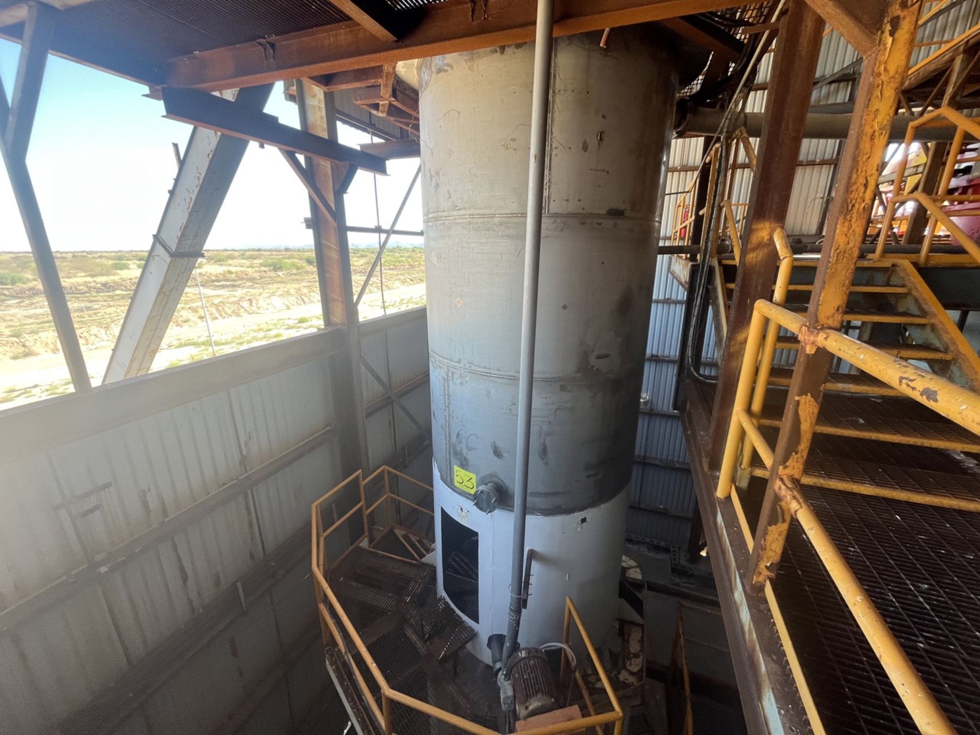 Stainless steel storage tank measuring approximately 2.30 meters in diameter x 5 meters high; inclu - Image 3 of 21