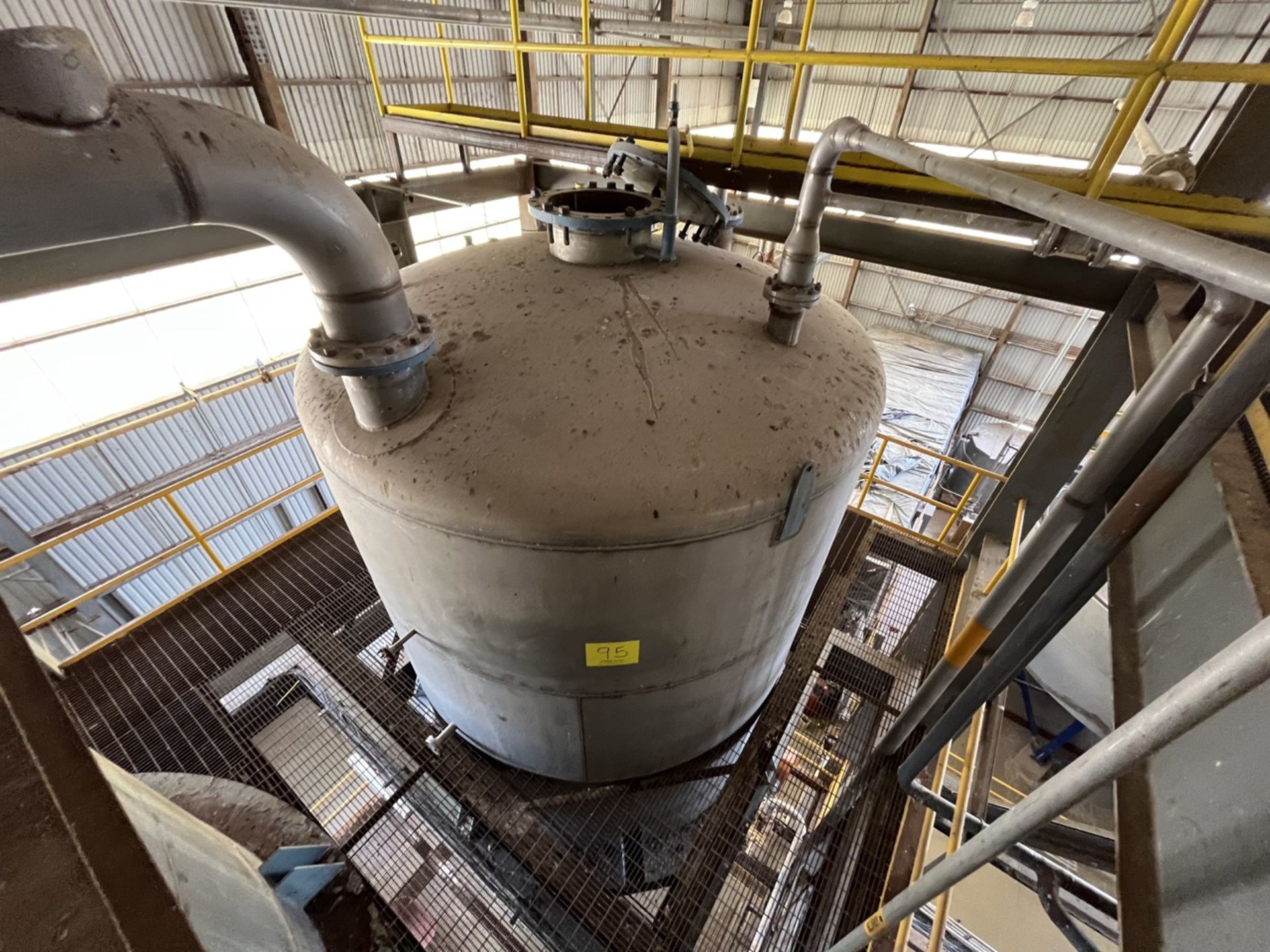 Conical storage tank with stainless steel toriesferic lid, measuring approximately 3.70 meters in d - Image 7 of 23