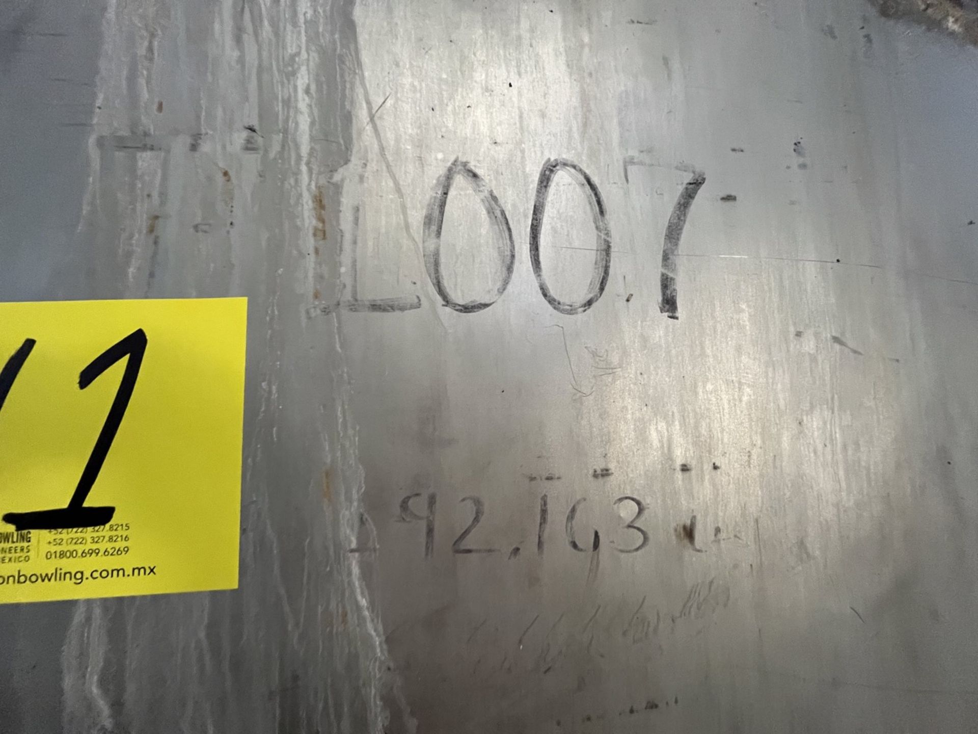 Stainless steel storage tank with a capacity of 192,163 liters, measuring approximately 6 meters in - Image 8 of 9