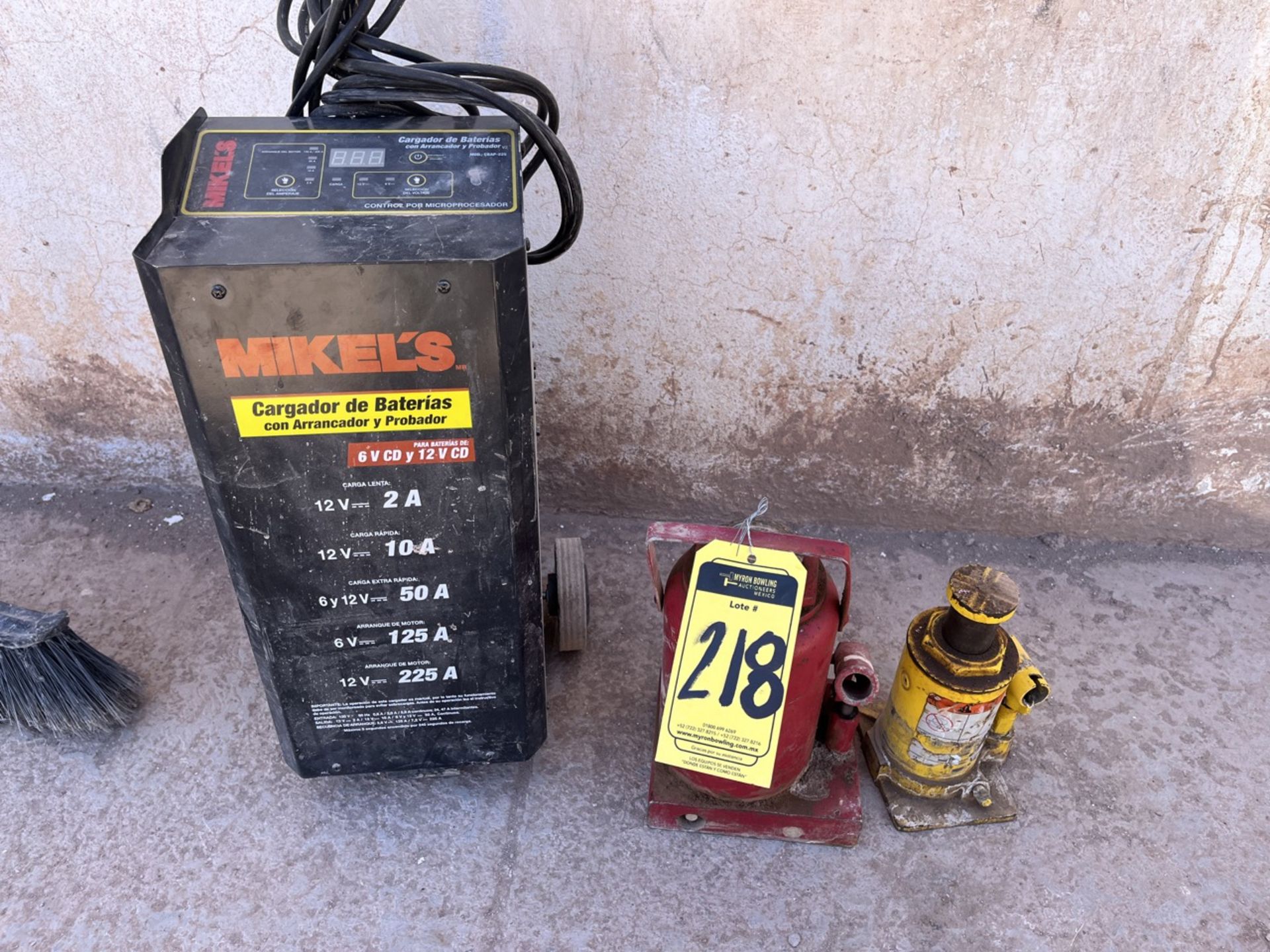 Mikels Battery charger with starter and tester, Model CBAP-225; Includes two different brands of hy