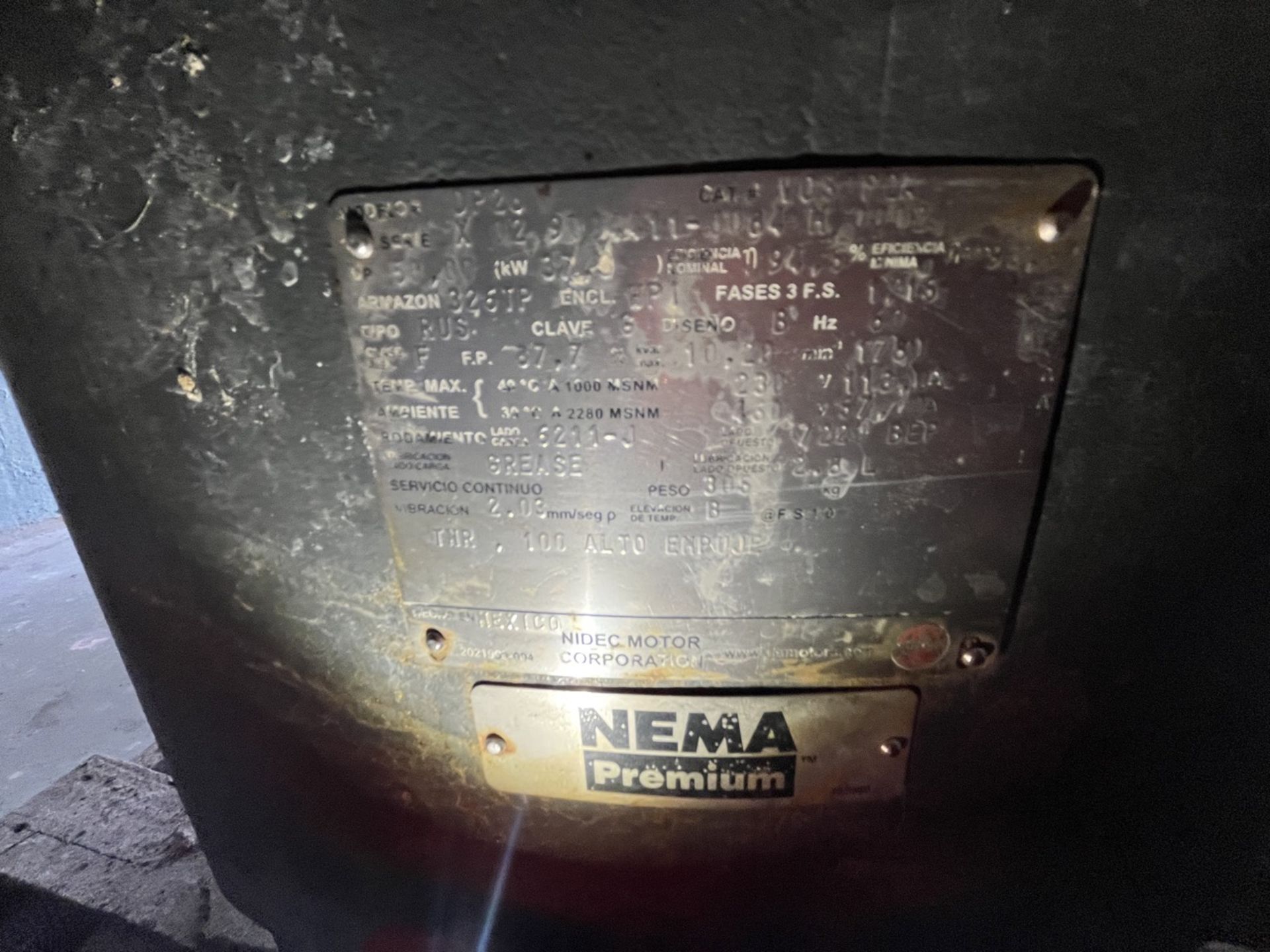 Nema vertical motor for well pump, Model DP28, Series X 02 9004411, 50 hp capacity. / Motor vertic - Image 10 of 12