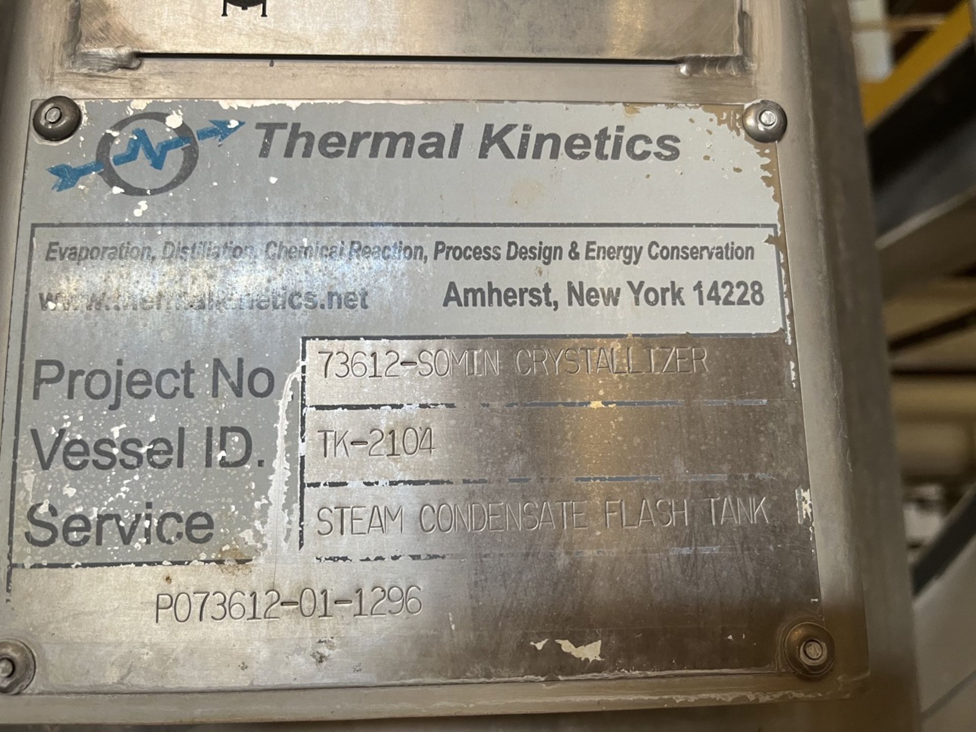 Evaporator 1 THERMAL KINETICS, vessel Id: VC-2102, crystallized duplex, M.A.W.P. 25 temp 250, year - Image 71 of 77