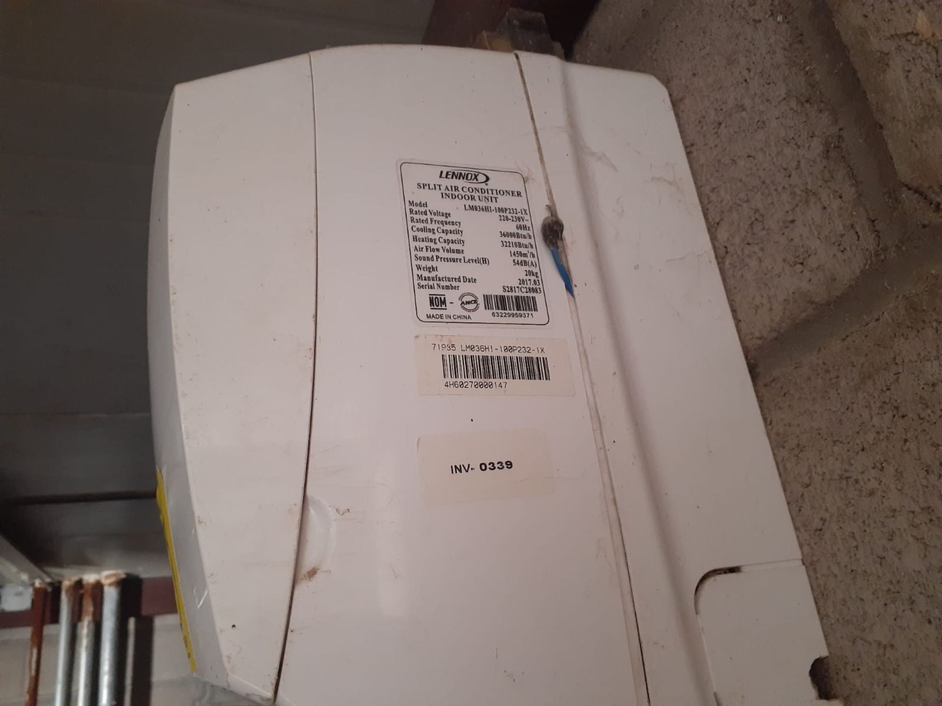 Lennox Minisplit air conditioner, Model LM036HI-100P232-1X, Series S2817C28083, 230 Volts, 60 Hz; I - Bild 3 aus 13