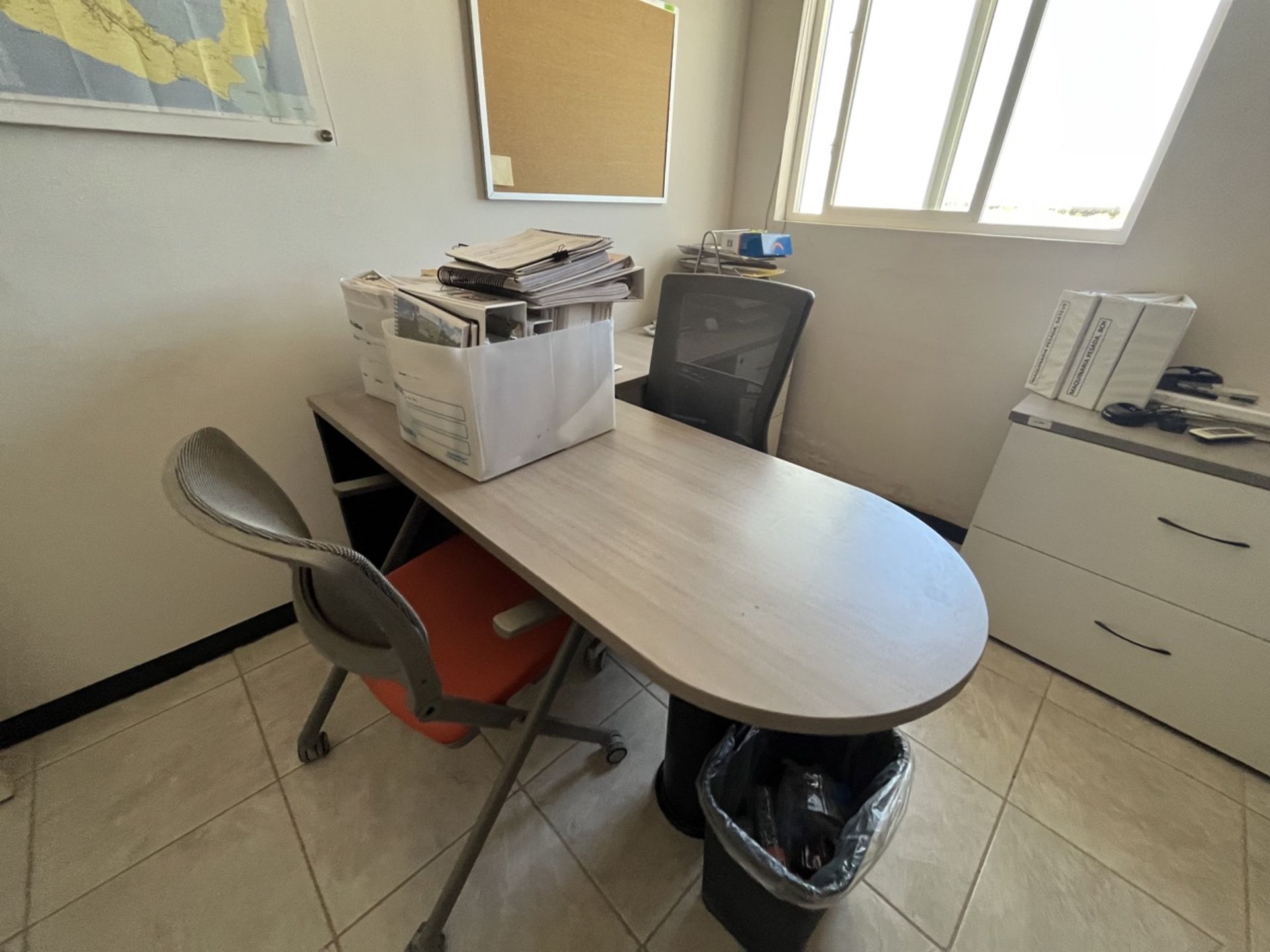 Executive office includes: 2 wooden desks finished in melamine, square type, measuring approximatel - Image 2 of 17