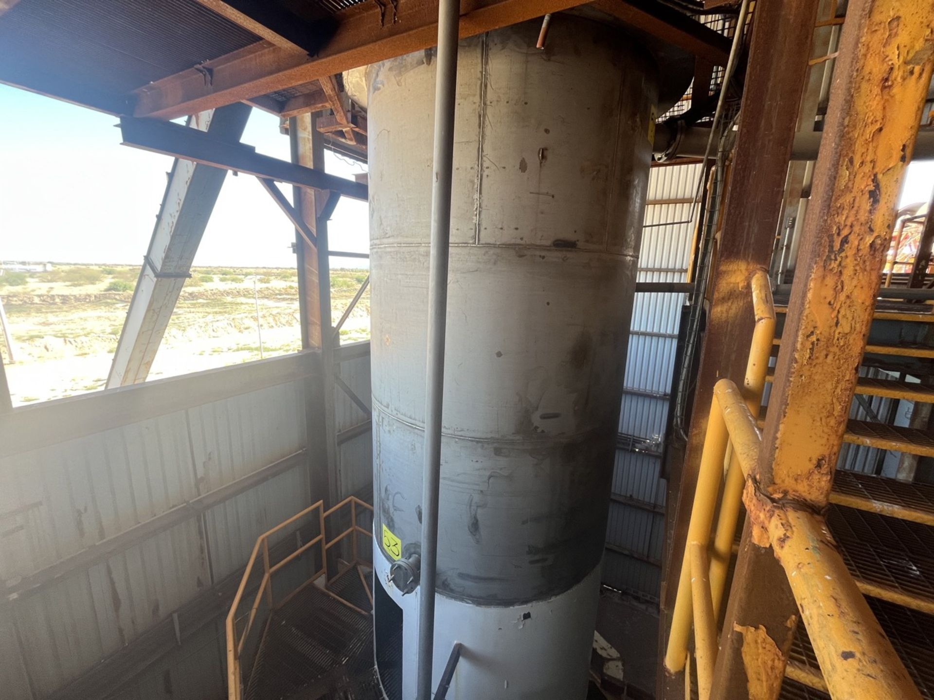 Stainless steel storage tank measuring approximately 2.30 meters in diameter x 5 meters high; inclu - Image 5 of 21