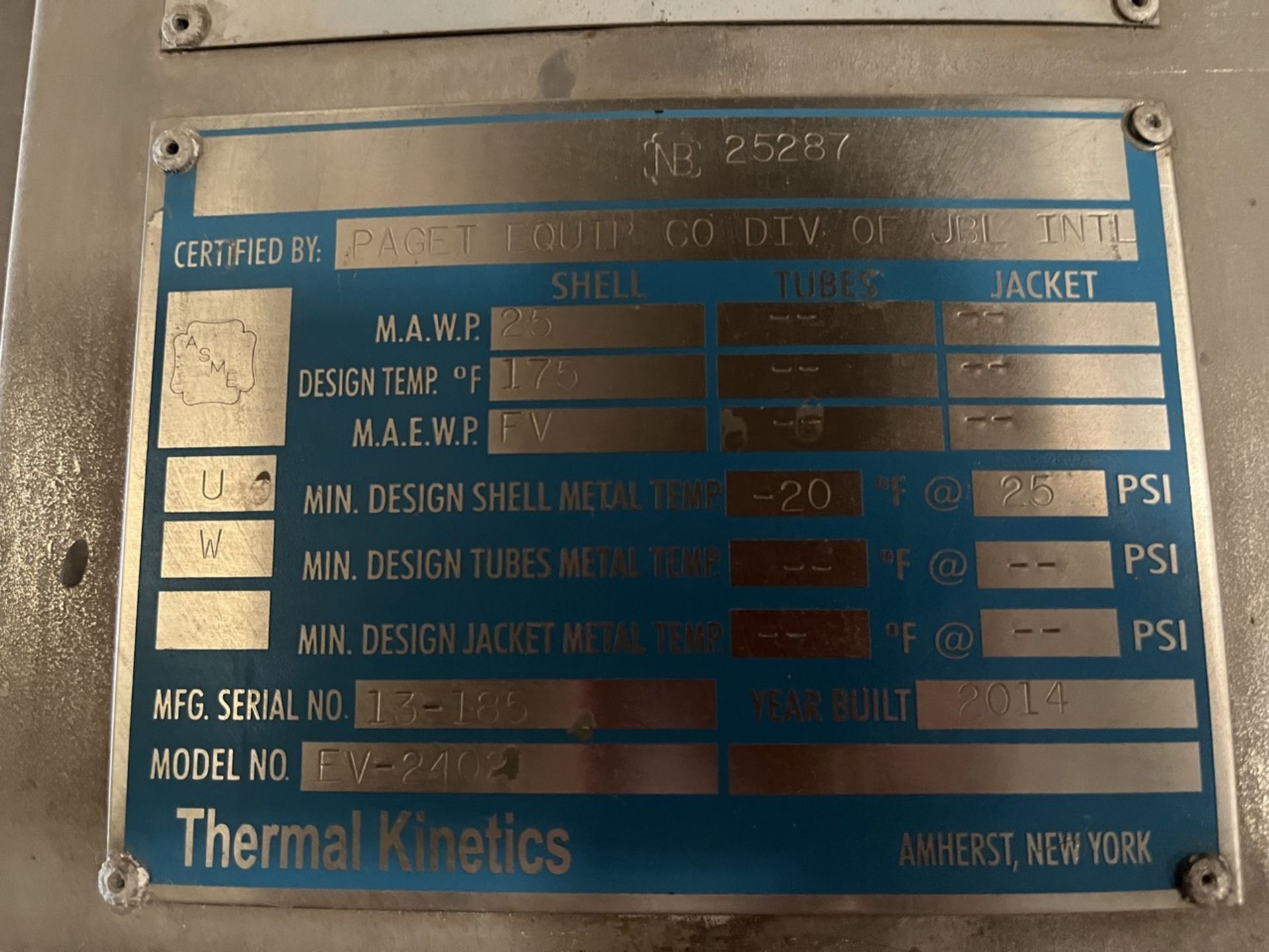 Evaporator 4 THERMAL KINETICS, vessel Id: VC-2102, crystallized duplex, M.A.W.P. 25 temp 250, year - Image 3 of 112