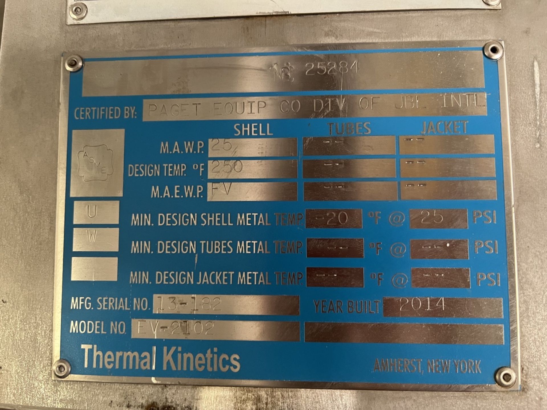 Evaporator 1 THERMAL KINETICS, vessel Id: VC-2102, crystallized duplex, M.A.W.P. 25 temp 250, year - Image 4 of 77