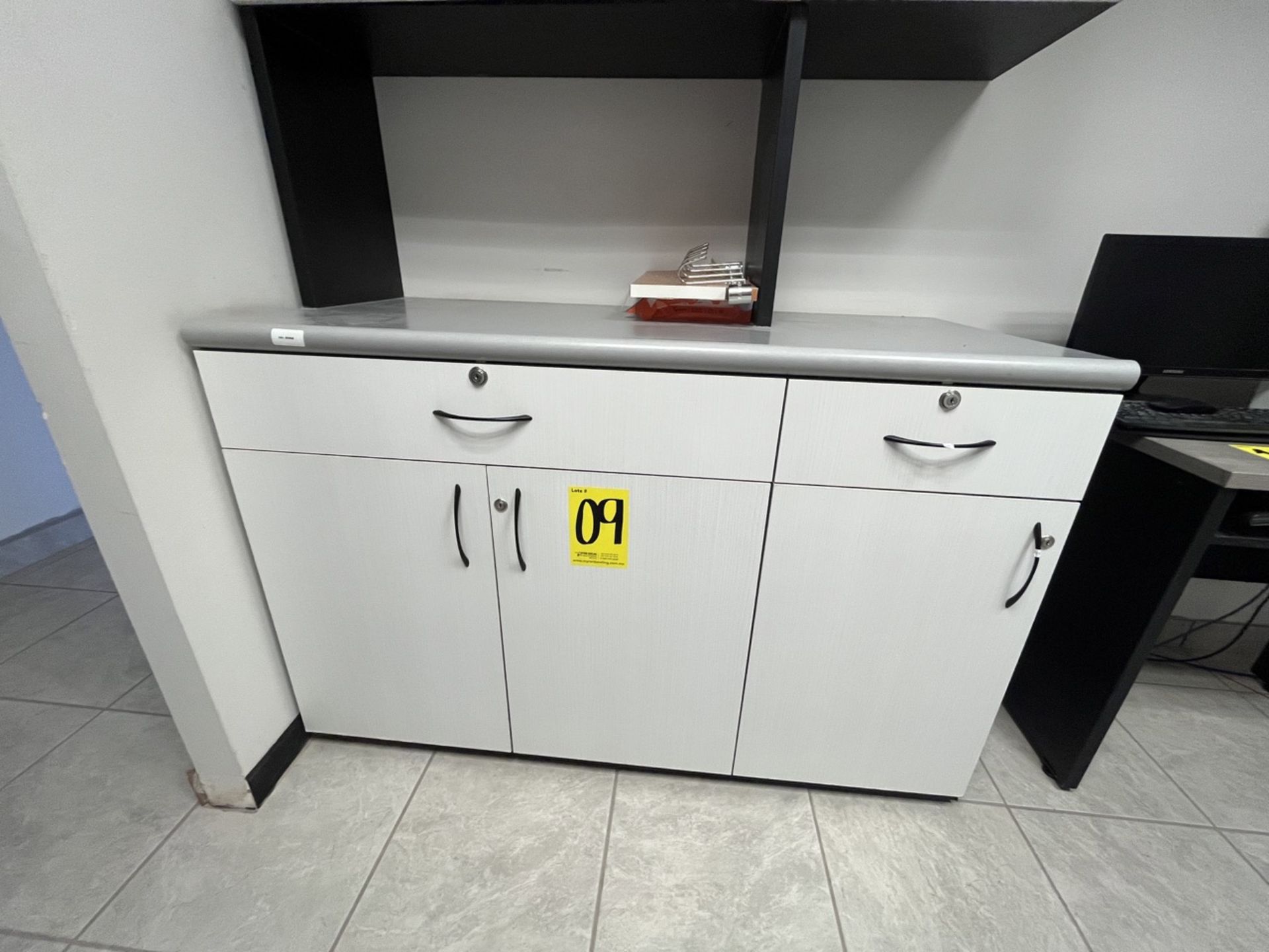Lot of 2 wall file cabinets with melamine cover includes: File cabinet measures approximately 2.76 - Image 7 of 10