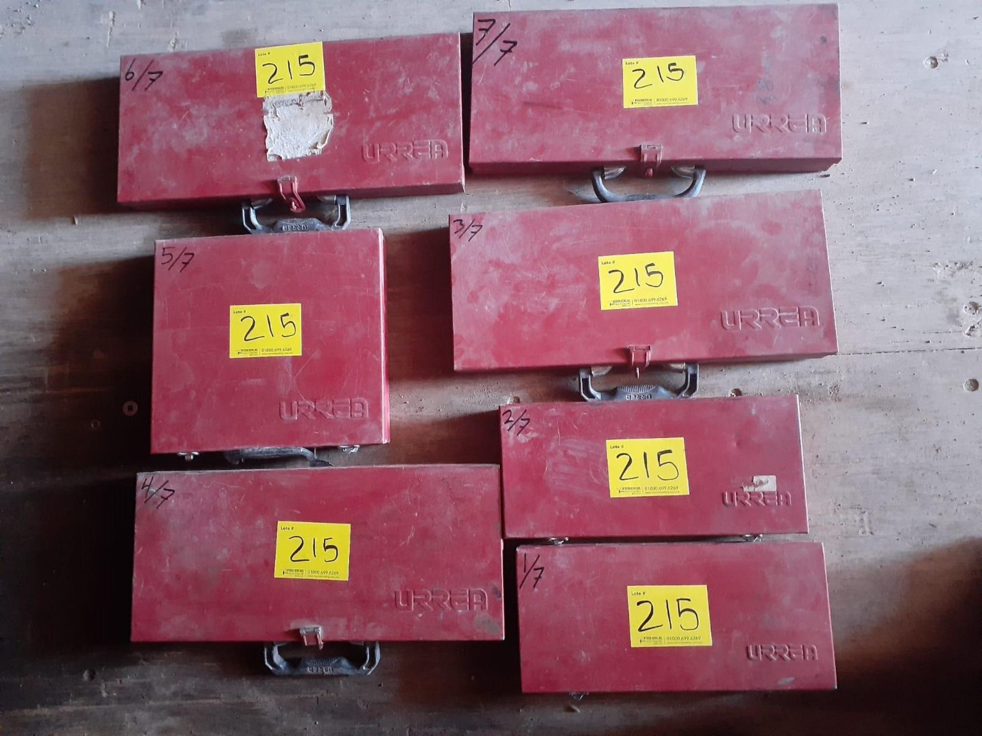 Lot of 7 Urrea boxes with dice sets of different sizes. / Lote de 7 cajas con juegos de dados de di - Image 28 of 29