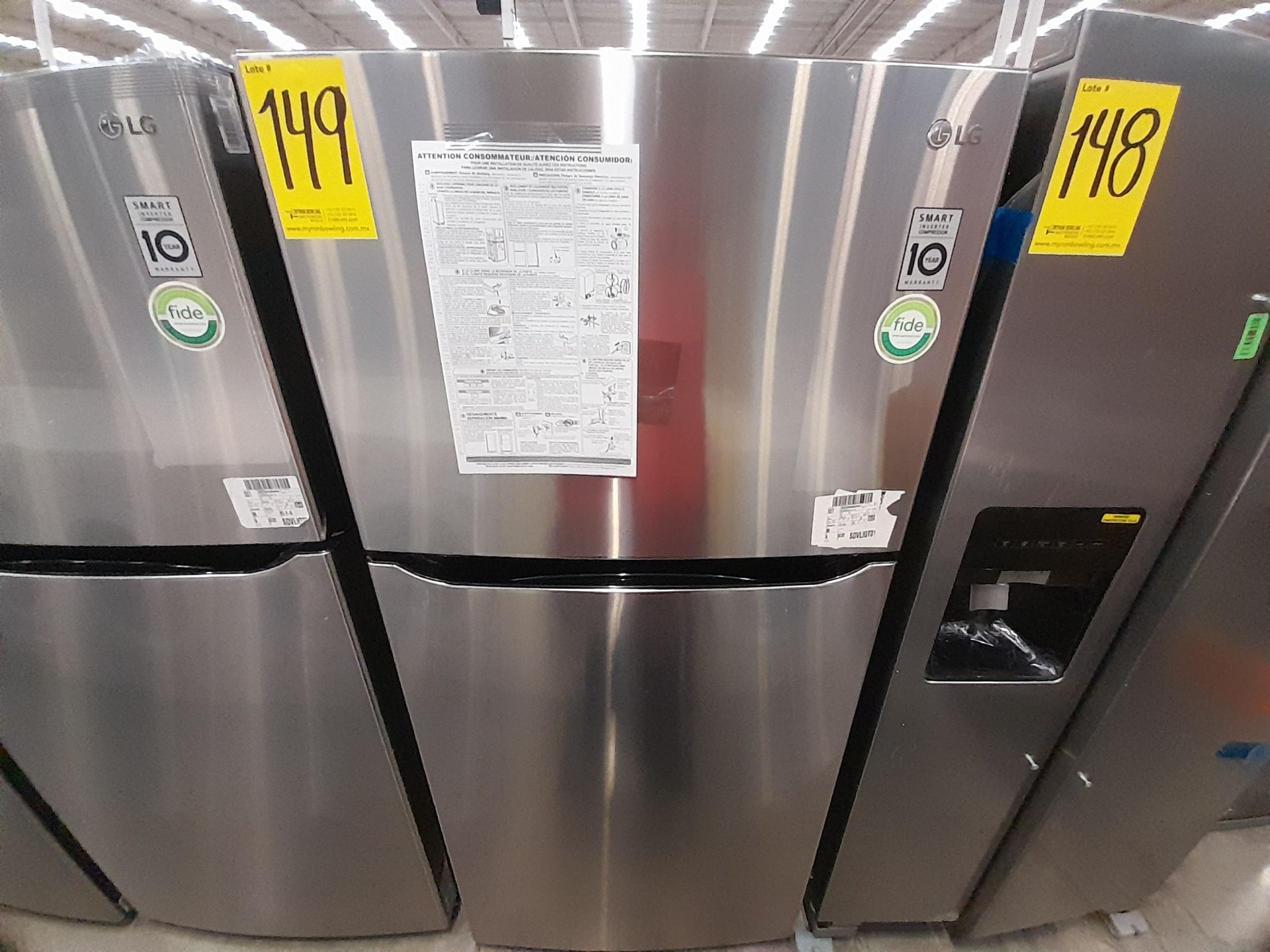 (NUEVO) Lote de 1 Refrigerador Marca LG, Modelo LT57BPSX, Serie V0F033, Color GRIS