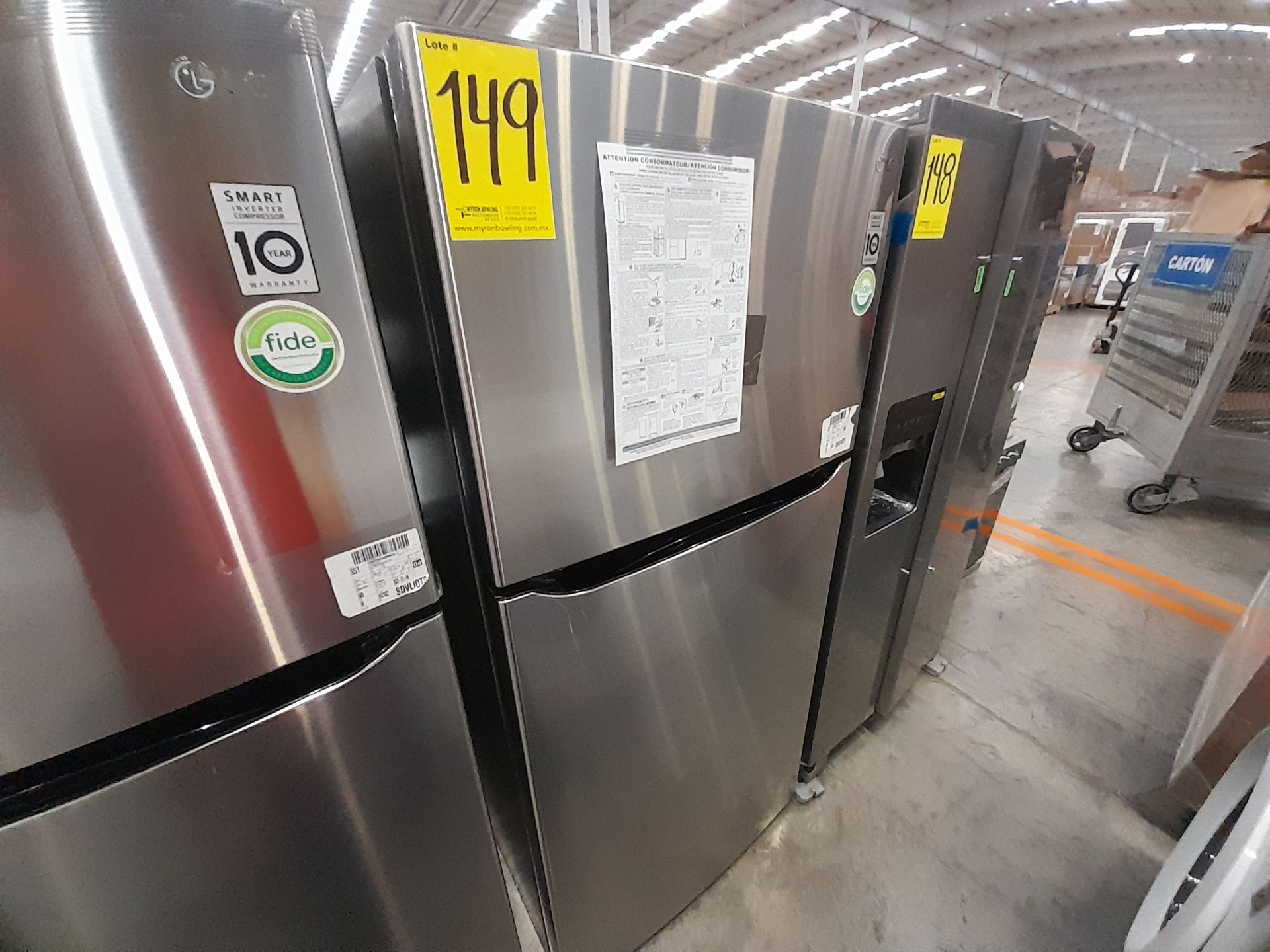 (NUEVO) Lote de 1 Refrigerador Marca LG, Modelo LT57BPSX, Serie V0F033, Color GRIS - Image 2 of 5