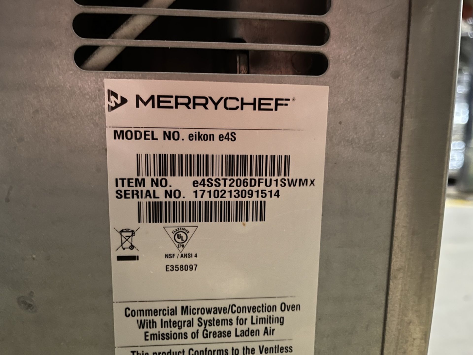 Lote de 2 piezas: Horno eléctrico en acero inoxidable marca Merrychef, Modelo Eikon e4s, Serie 1710 - Image 10 of 18