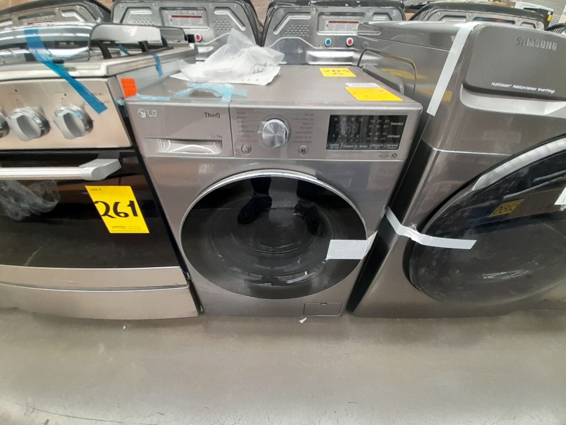 1 Lavasecadora de 12/7 KG, Marca LG, Modelo WD12VVC4S6S, Color GRIS (no se asegura su funcionamient
