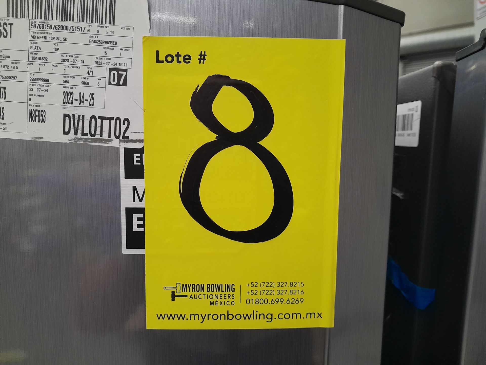 Lote de 2 refrigeradores contiene: 1 refrigerador Marca MABE, Modelo RMA250PVMRE, Serie 606836, - Image 8 of 8