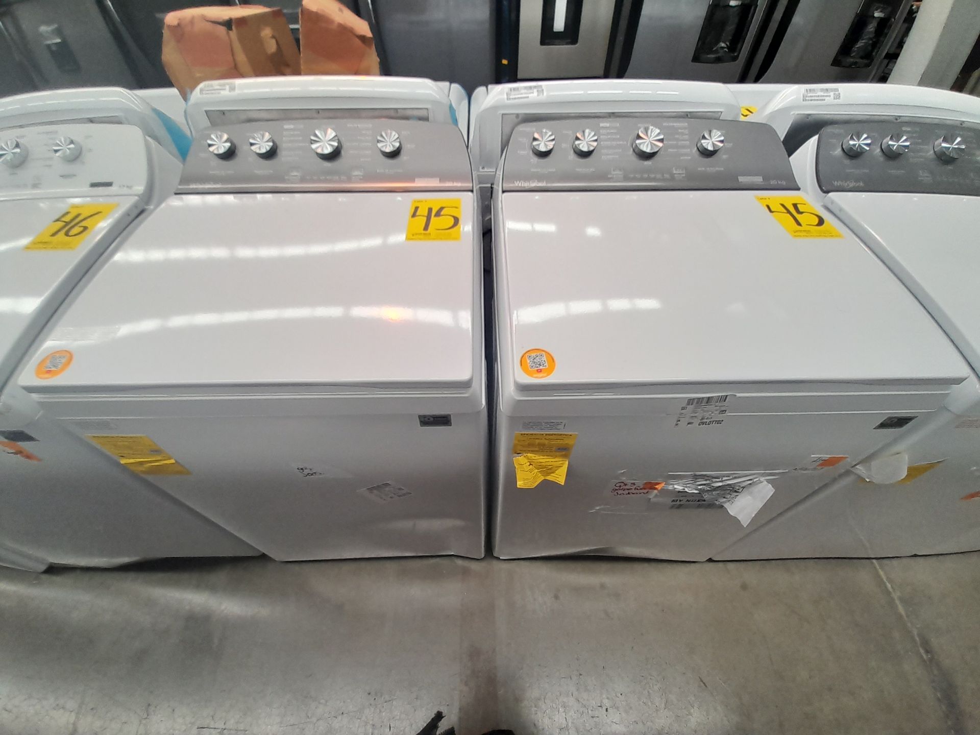 Lote de 2 lavadoras contiene: 1 lavadora de 20 KG, Marca WHIRPOOL, Modelo 8MWTW2024MJM0, Serie 1387