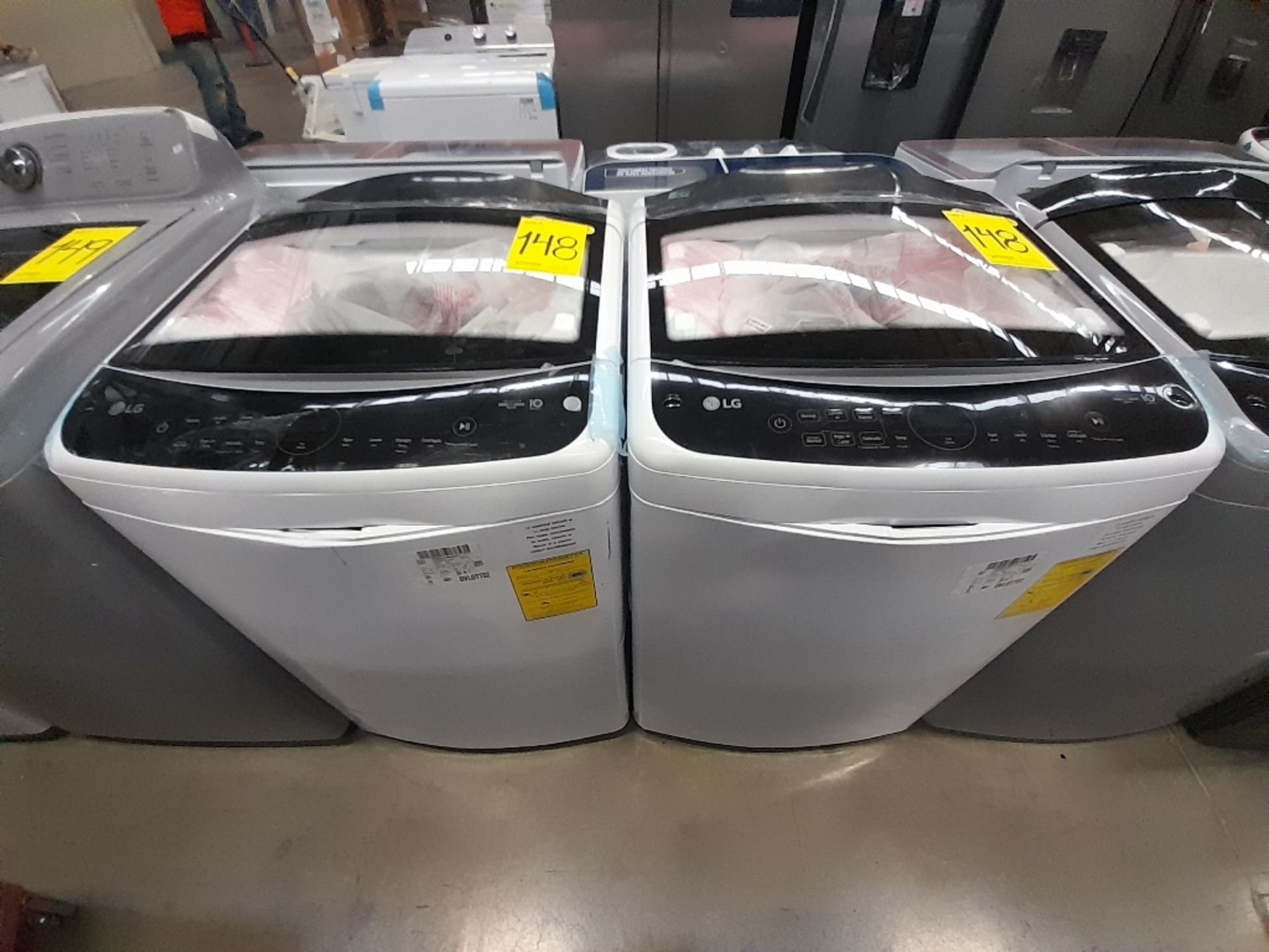 Lote de 2 lavadoras contiene: 1 lavadora de 19 KG, Marca LG, Modelo WT19WV6, Serie ND, Color BLANCO